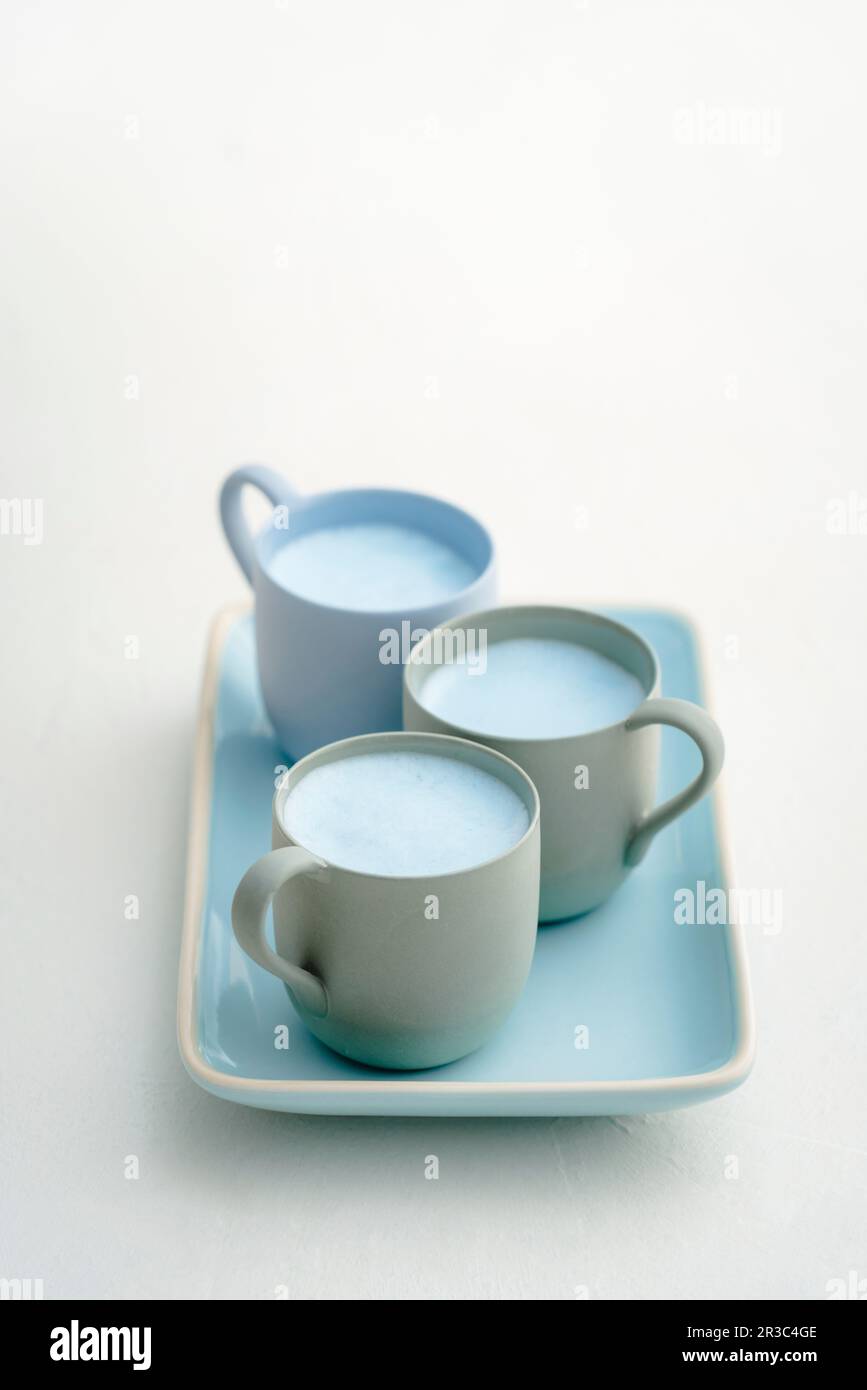 Moon Milk with Spirulina blue Stock Photo Alamy