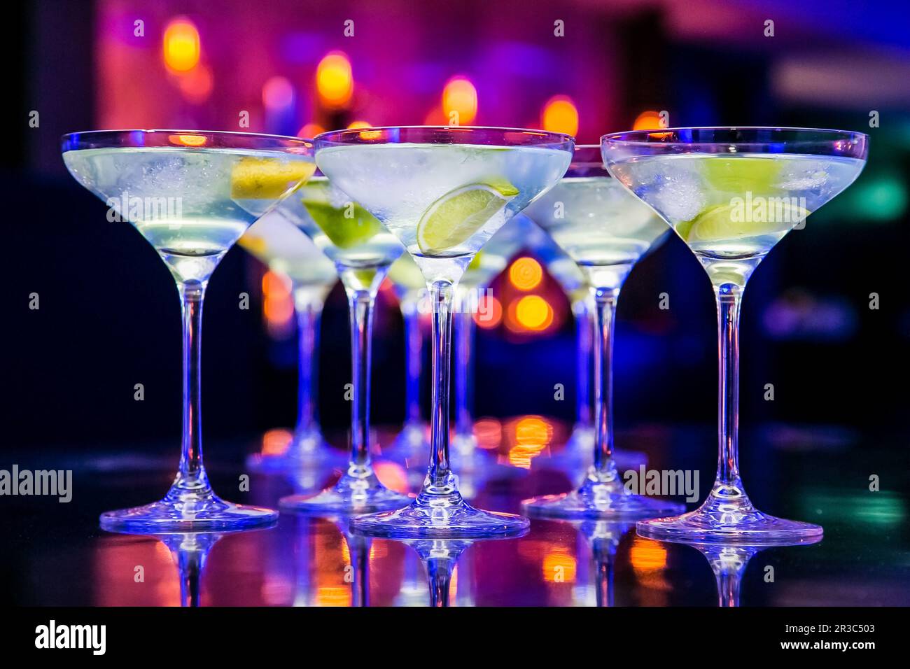 New Year Drinks for Gala Dinner or Cocktail Party Event Stock Photo