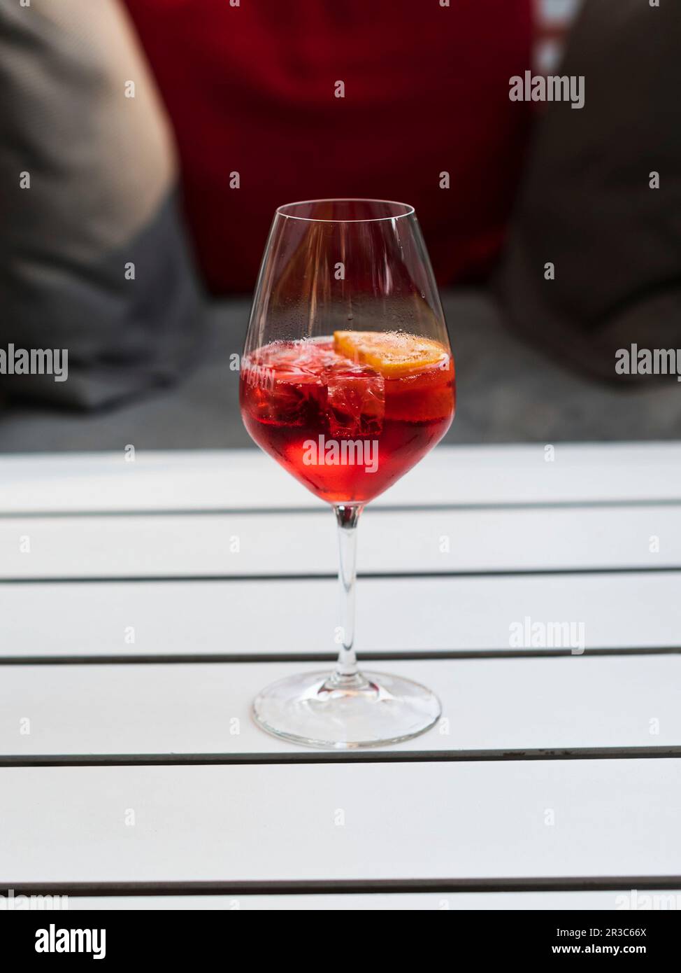 Non-alcoholic cranberry cocktail with ice cubes Stock Photo