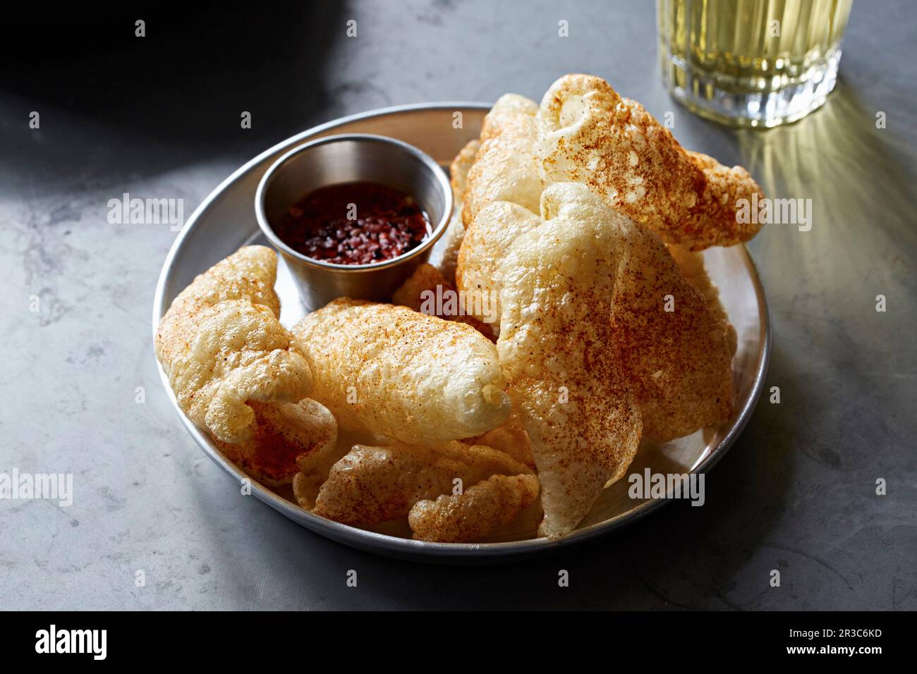 Crispy fried pig skins Stock Photo Alamy