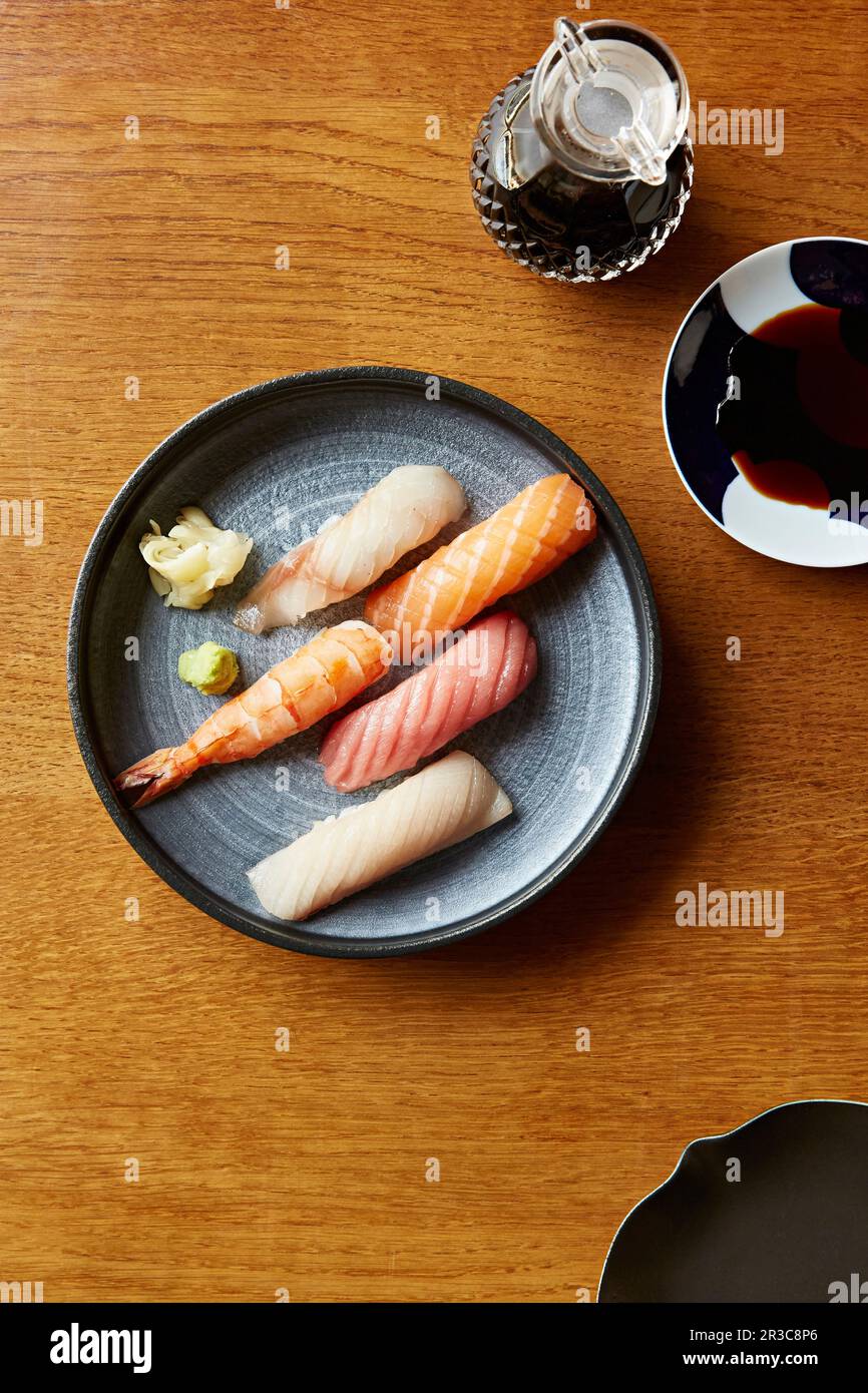 Sashimi with soy sauce (Japan Stock Photo Alamy