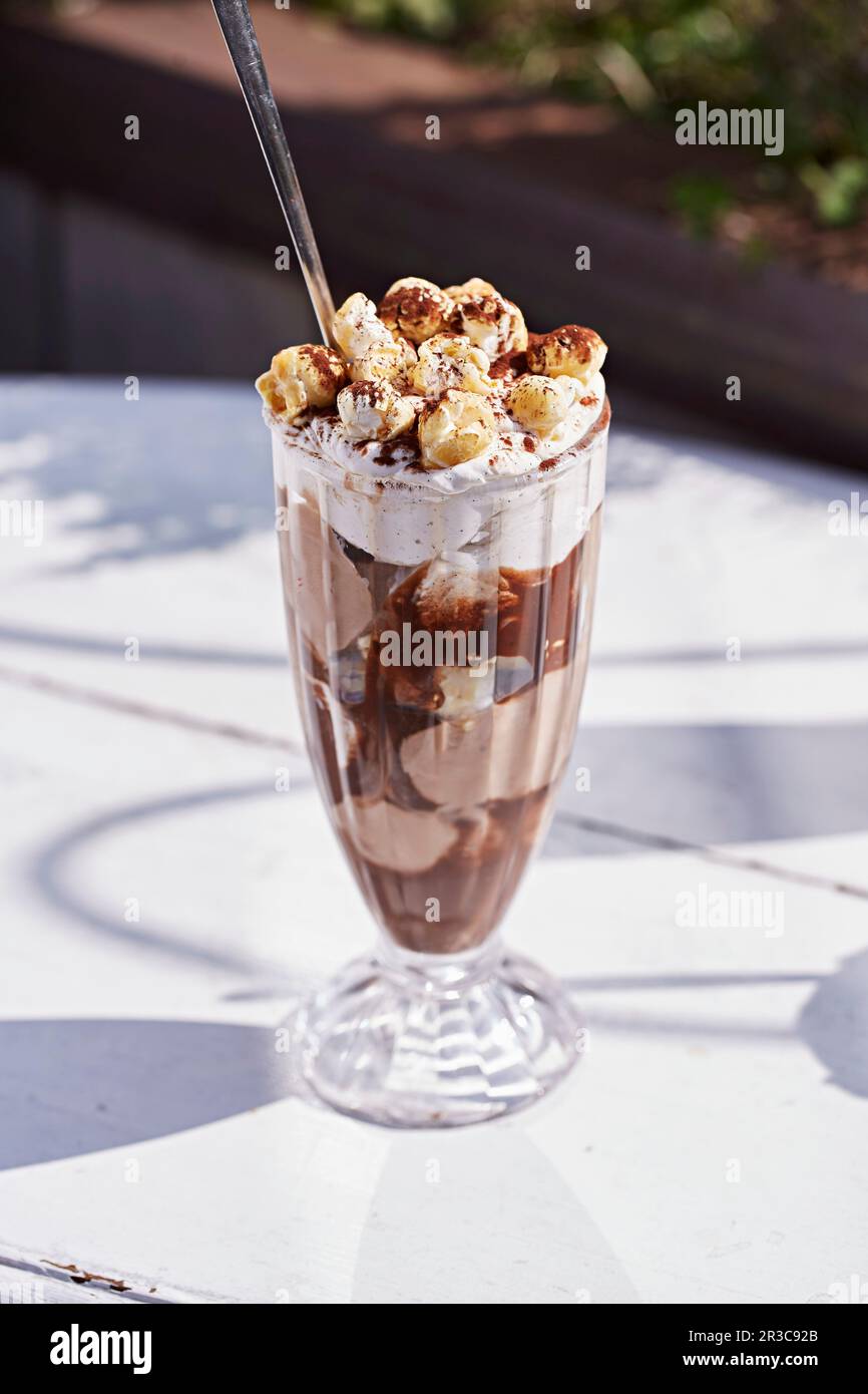 Chocolate Knickerbocker Glory Ice Cream Stock Photo Alamy