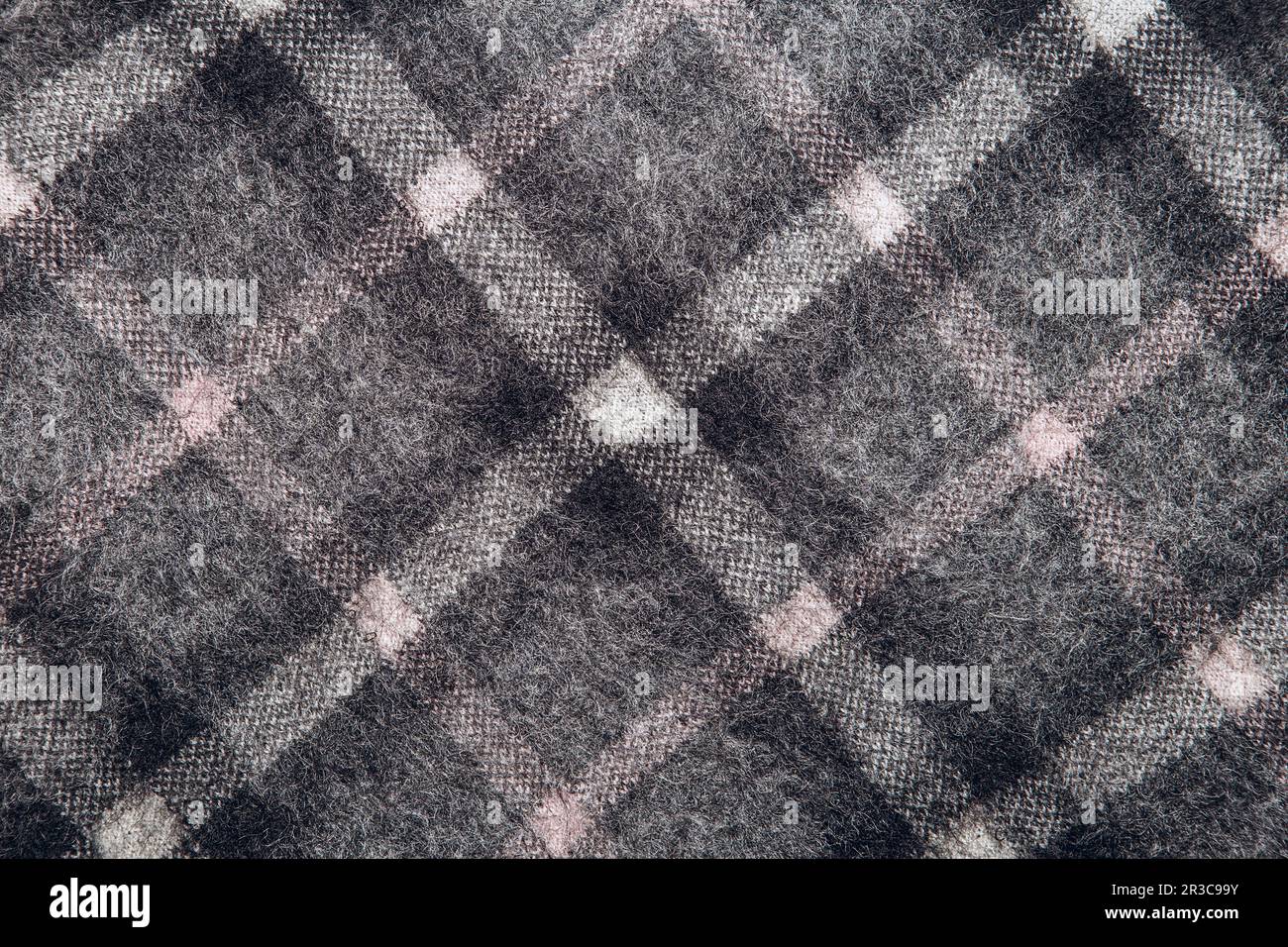 Traditional checked rhombus woolen knitted pattern. Stock Photo