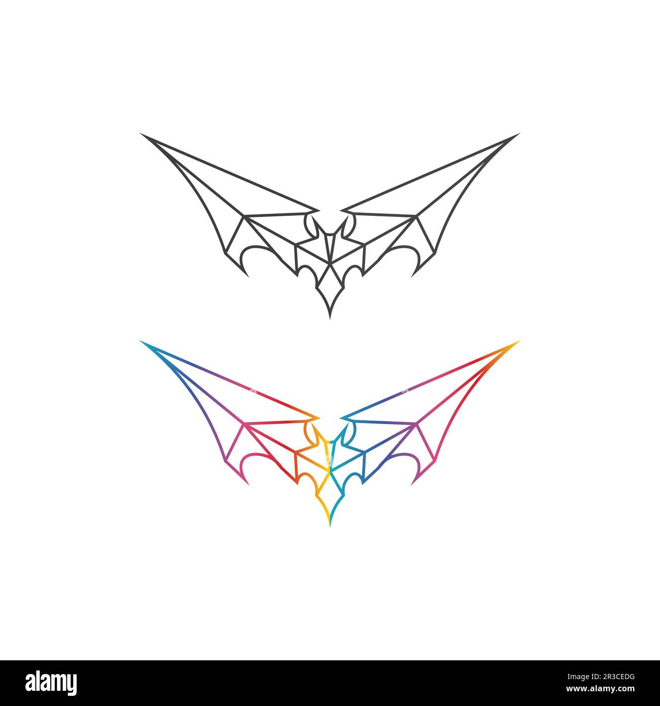 bat wing vector icon logo template illustration design Stock Vector