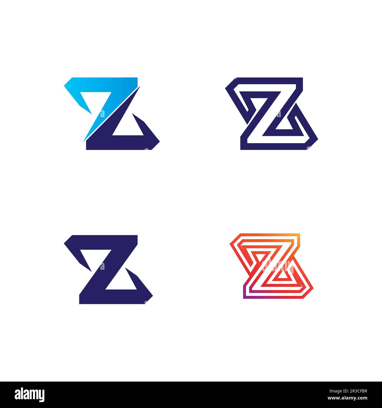 Z letter and Z logo design vector identity illustration Stock Vector