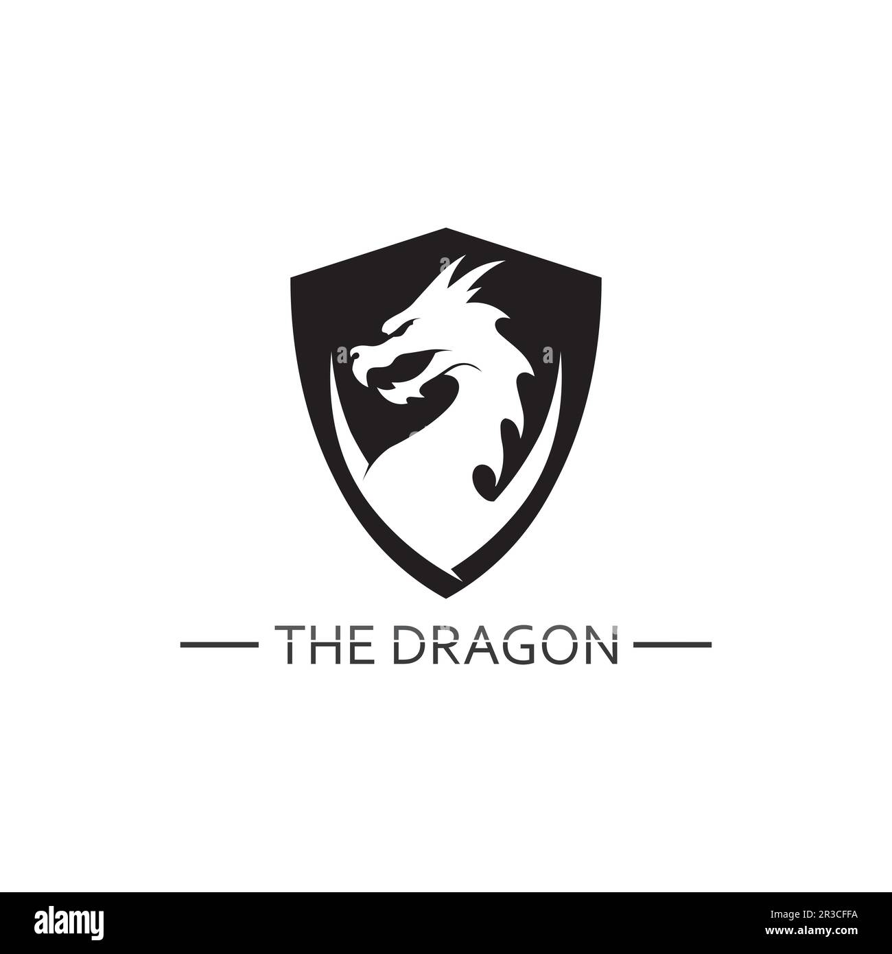 Dragon design logo vector icon illustration design logo template fantasy animals Stock Vector
