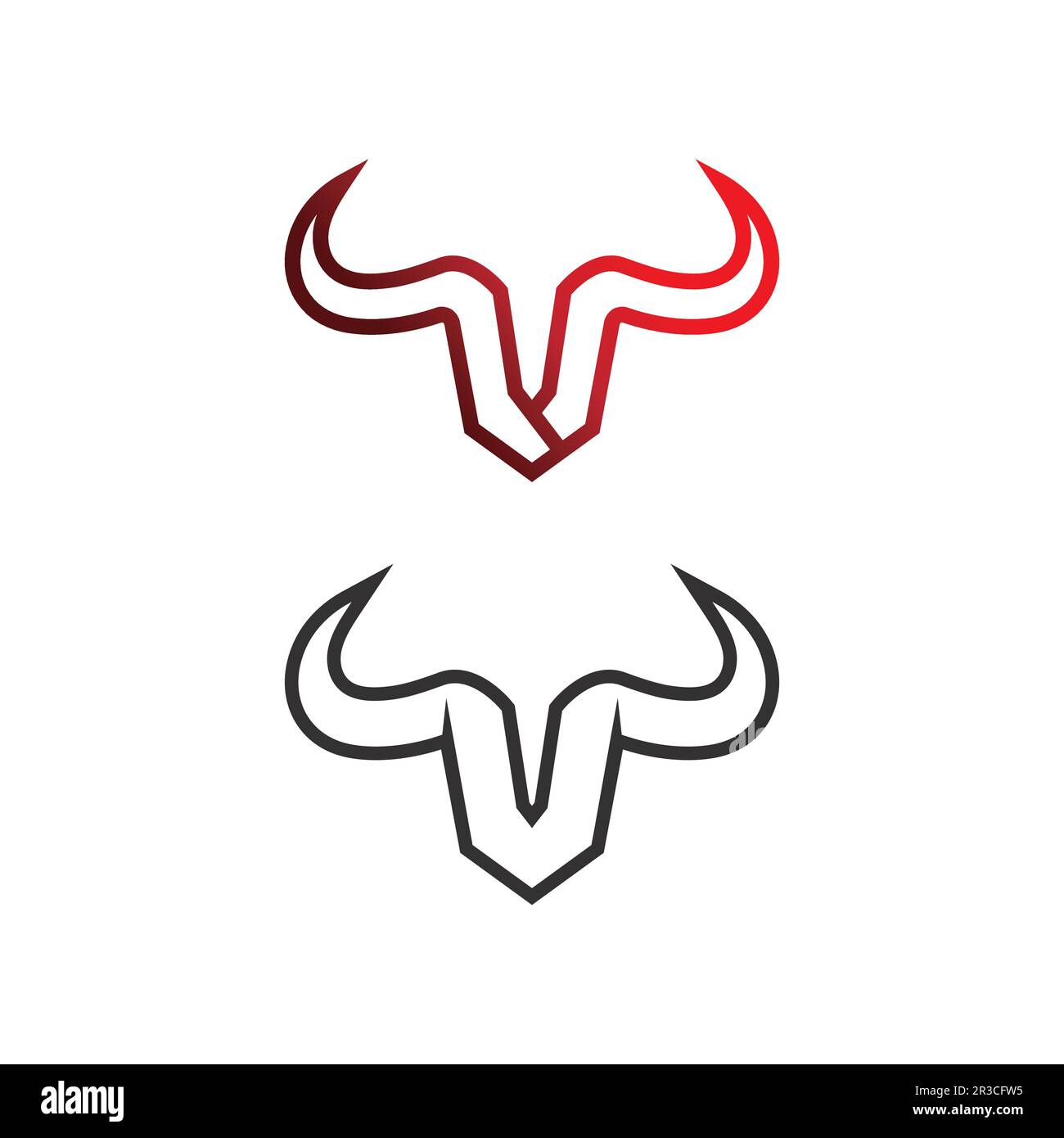 Bull horn and buffalo head cow animal mascot logo design vector for ...