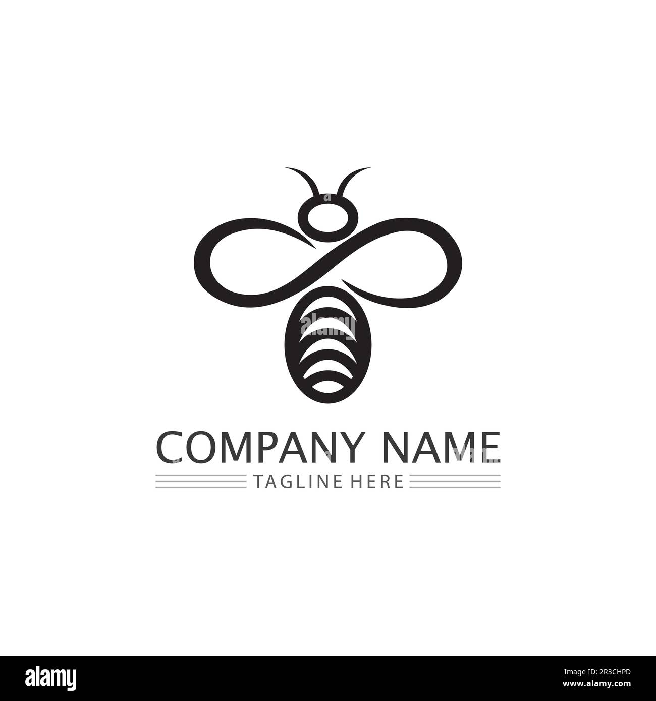 Honey and bee icon logo vector animal design and illustration Stock Vector