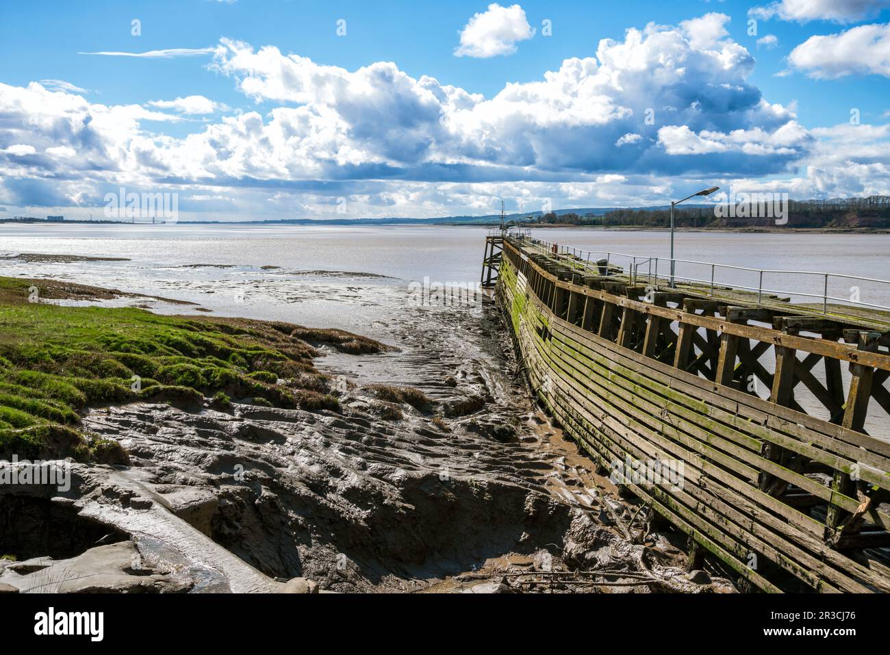 View of the Severn Estuary as viewed from the entrance to Sharpness Docks, Gloucestershire, United Kingdom Stock Photo