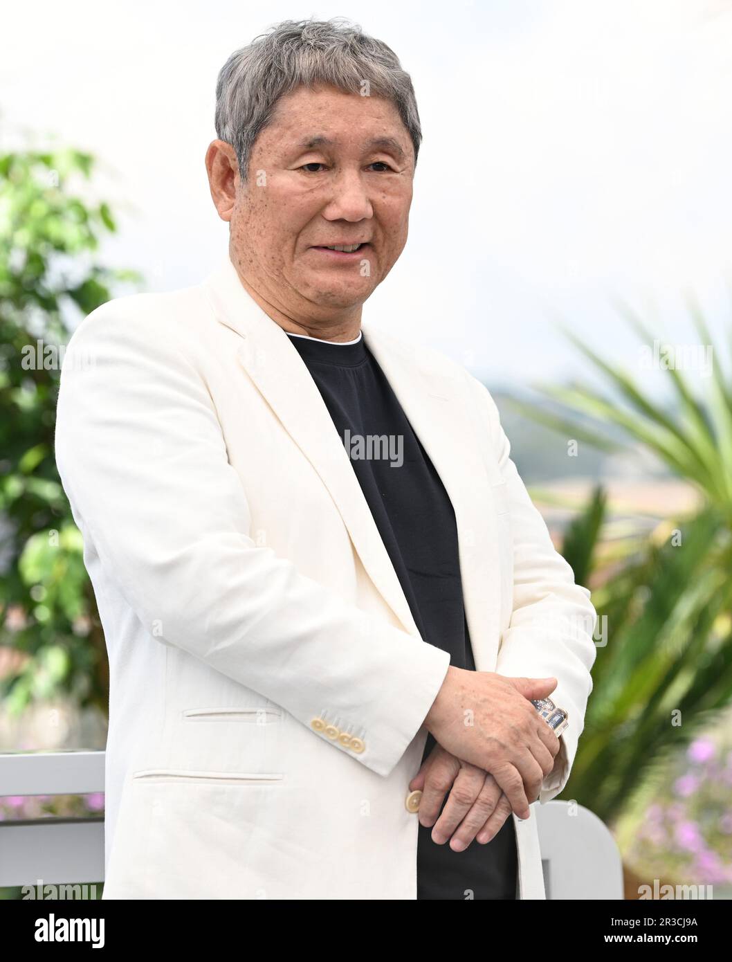 Cannes, France. 23rd May, 2023. Japanese actor/ director Takeshi Kitano attends a photo call for Kubi at the 76th Cannes Film Festival at Palais des Festivals in Cannes, France on Tuesday, May 23, 2023. Photo by Rune Hellestad/ Credit: UPI/Alamy Live News Stock Photo