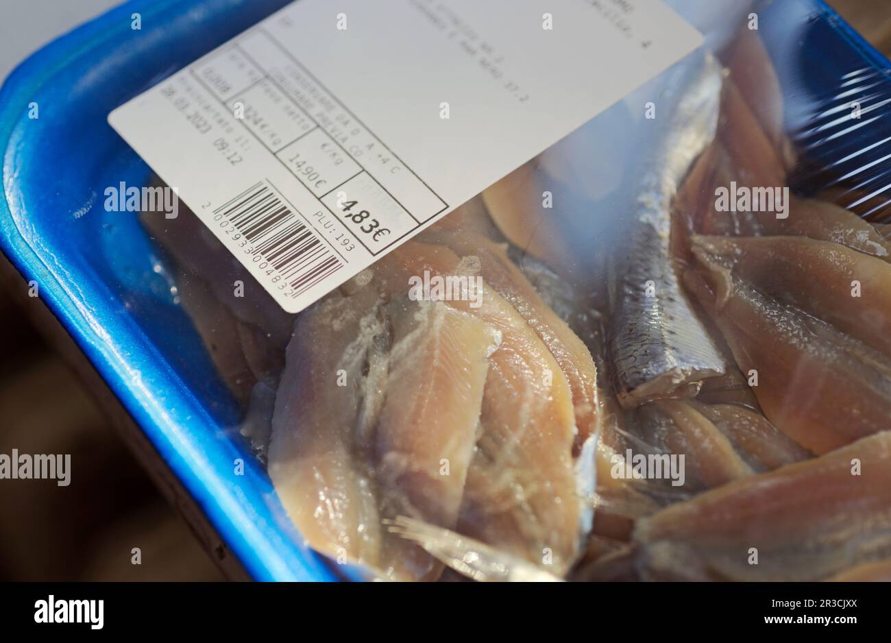 raw fish fillets in plastic container Stock Photo Alamy