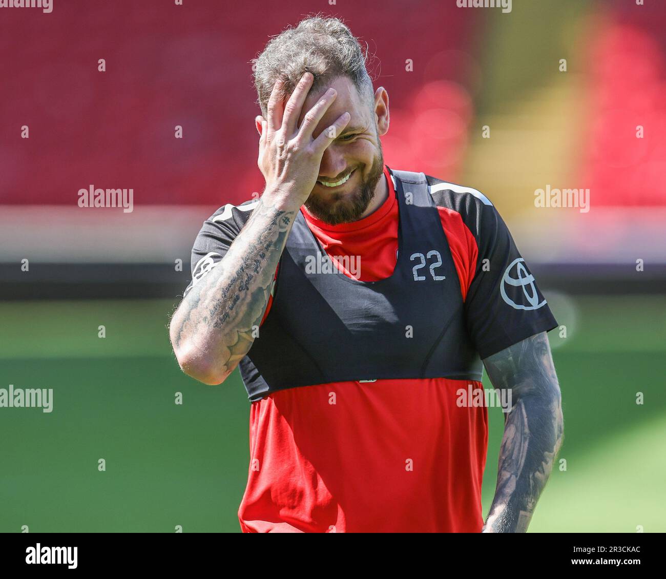 James Norwood 9 of Barnsley during Barnsley’s Playofffinal training