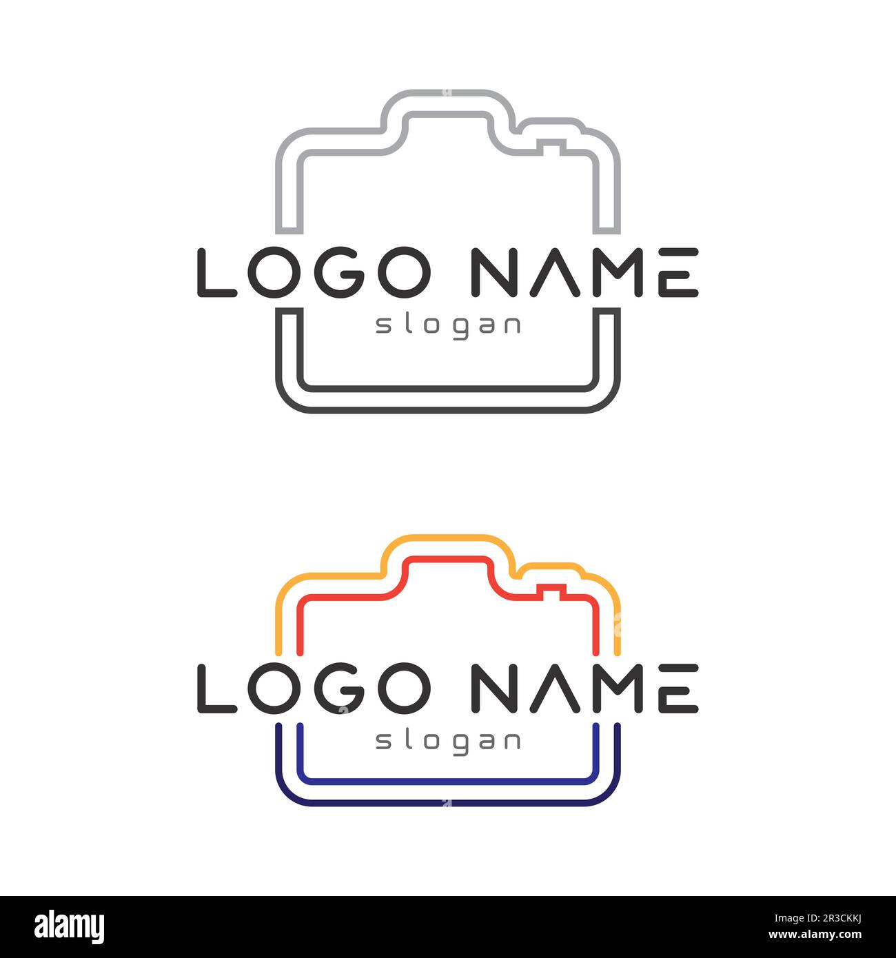 photography camera logo icon vector design template isolated on black ...