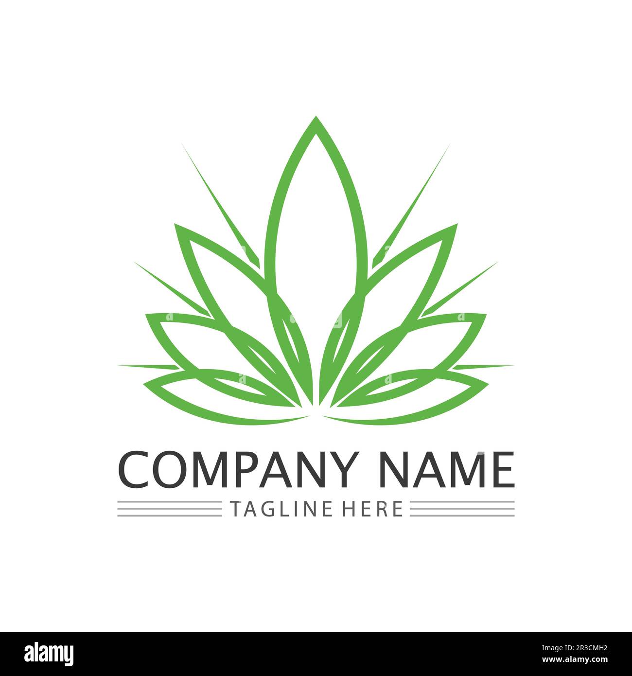 cannabis logo and marijuana leaf icon vector Stock Vector