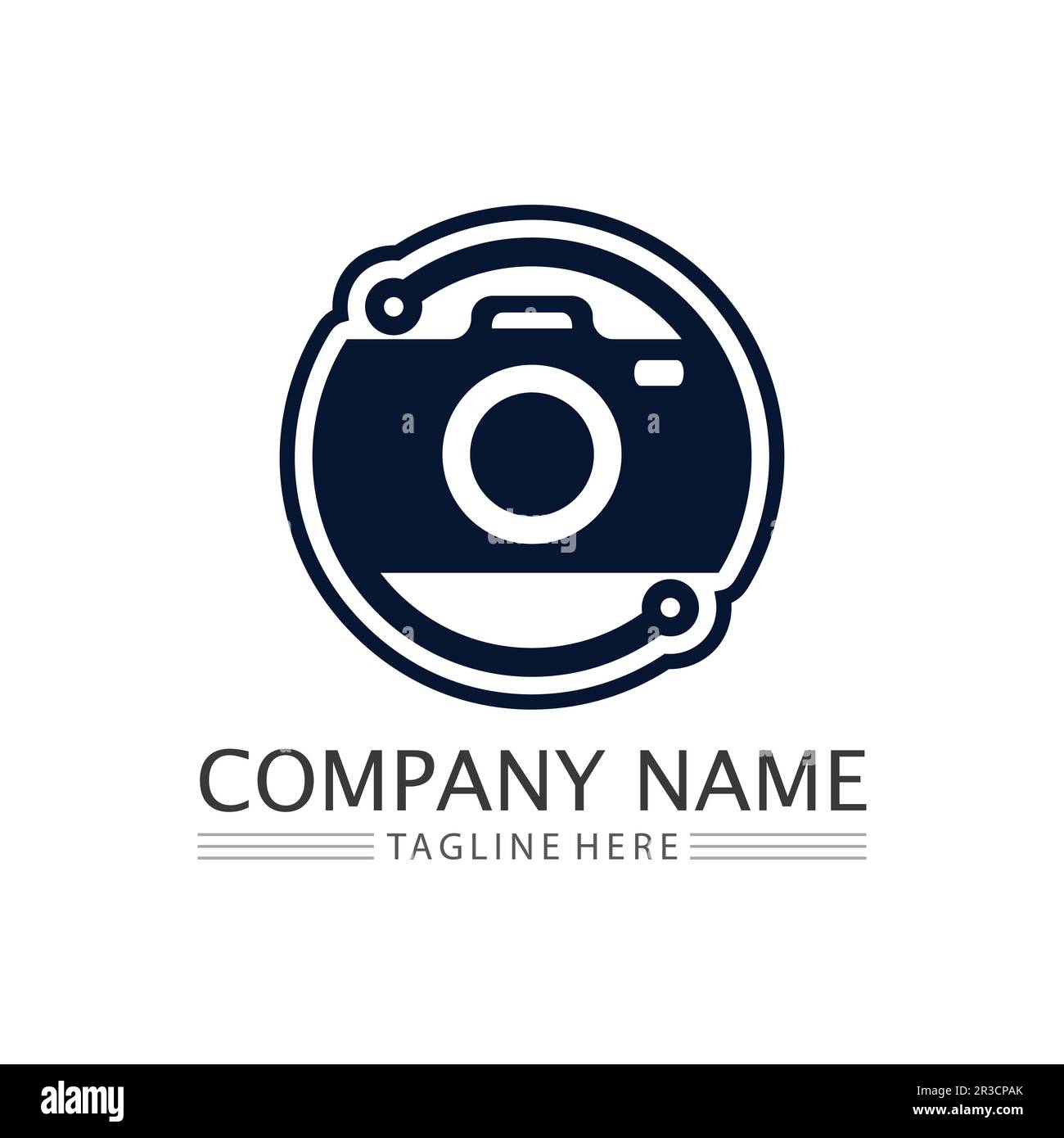 photography camera logo icon vector design template isolated on black ...