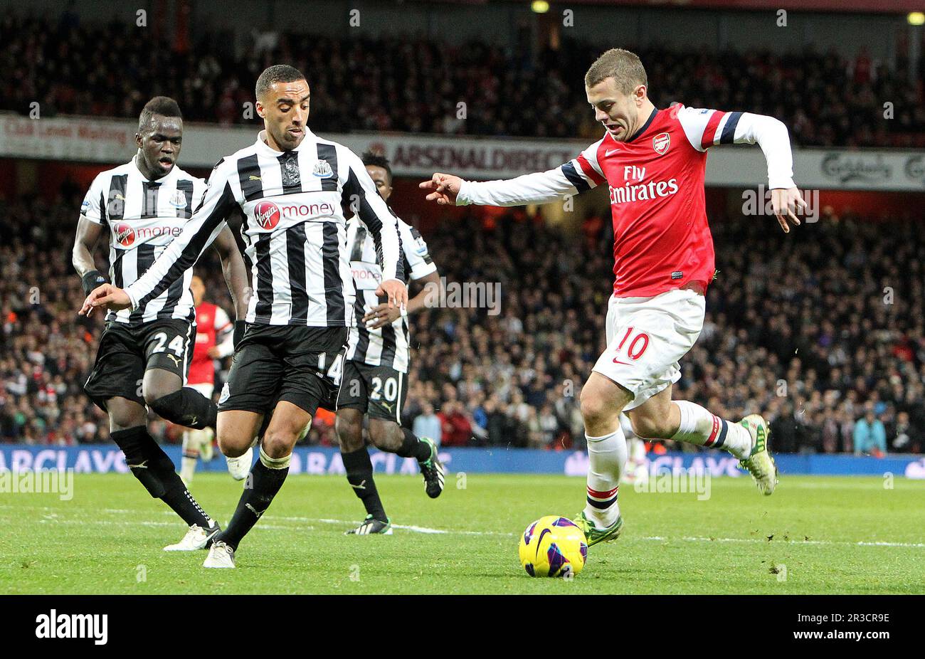 Arsenal's Jack Wilshere in action during todays match. Arsenal beat Newcastle 7:3Arsenal 29/12/12 Arsenal V Newcastle United 29/12/12 The Premier Leag Stock Photo