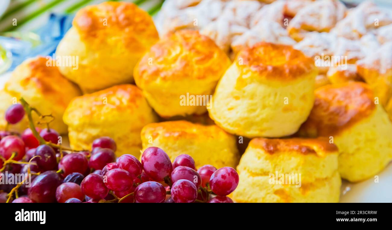 Breakfast pastry muffin at Spring Festival picnic event Stock Photo