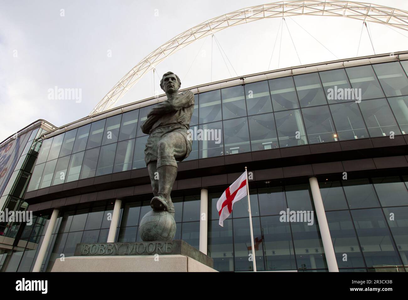 Bobby Moore Statue outside Wembley Stadium. England beat Brazil 2