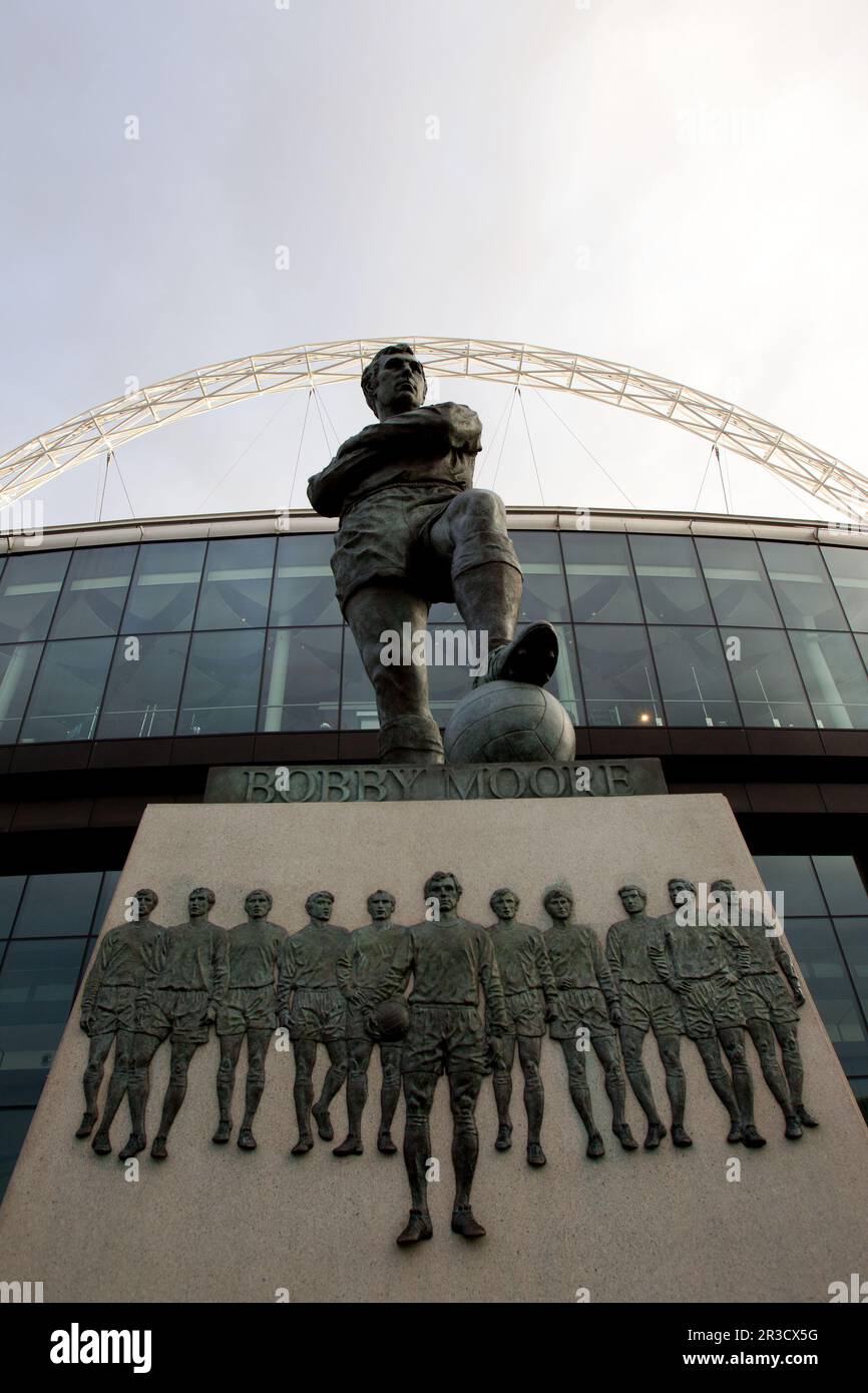 Bobby Moore Statue outside Wembley Stadium prior to the game. England