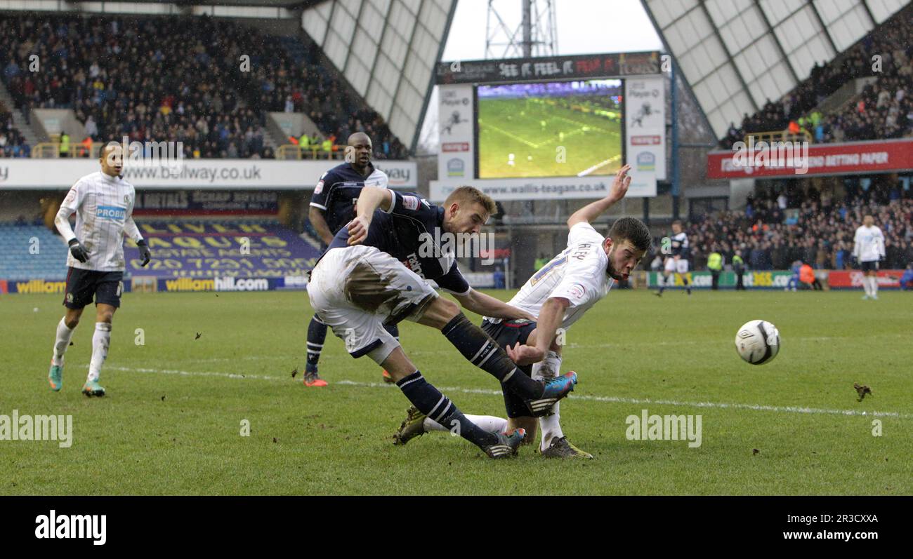 Ground View of the Den Millwall Football Club. The game finishes goalless.Millwall  FC 10/03/13 Millwall FC V Blackburn Rovers 10/03/13 FA Cup Quarter Stock  Photo - Alamy