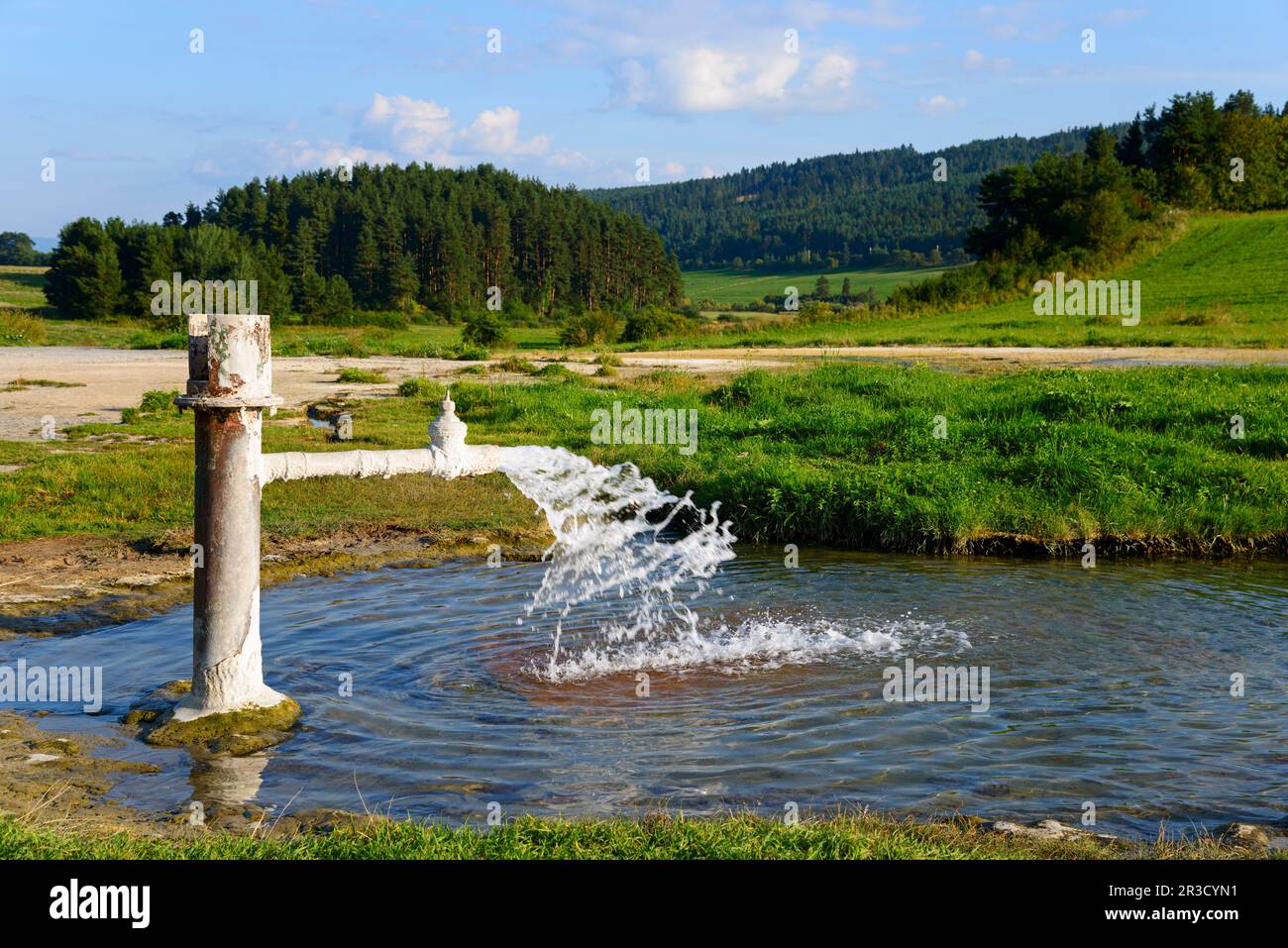 Cold water geyser Stock Photo Alamy