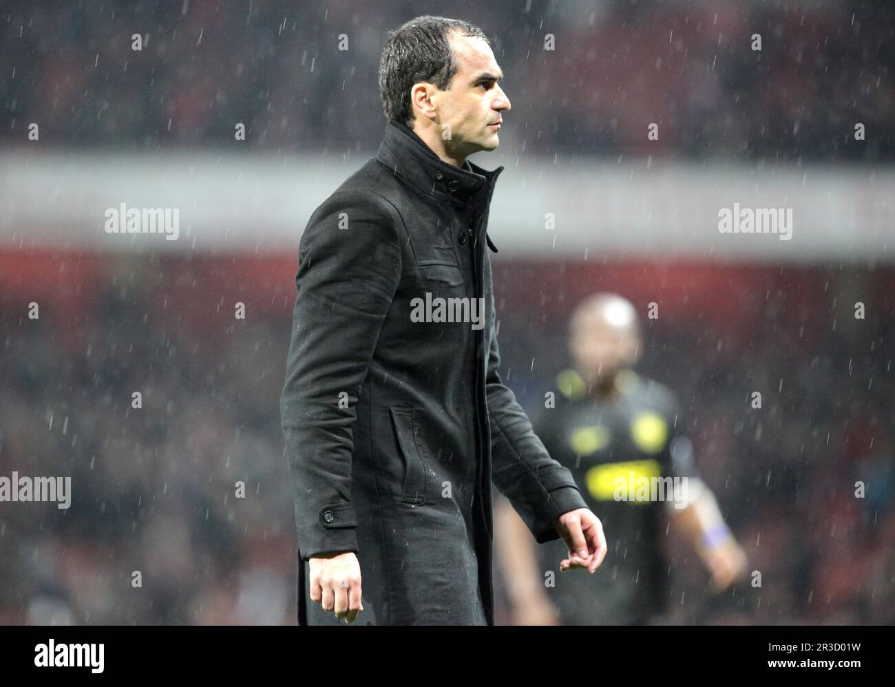 Wigan Athletic's Manager Roberto Martinez walks over to the fans to thank them for their support. Arsenal beat Wigan 4:1Arsenal 14/05/13 Arsenal V Wig Stock Photo
