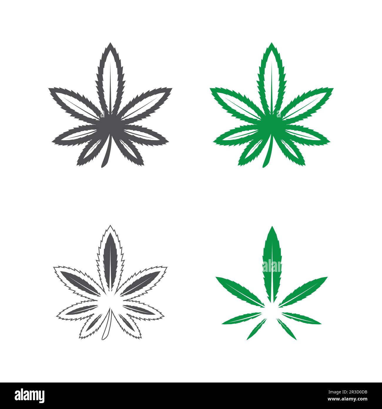 cannabis logo and marijuana leaf icon vector design Stock Vector