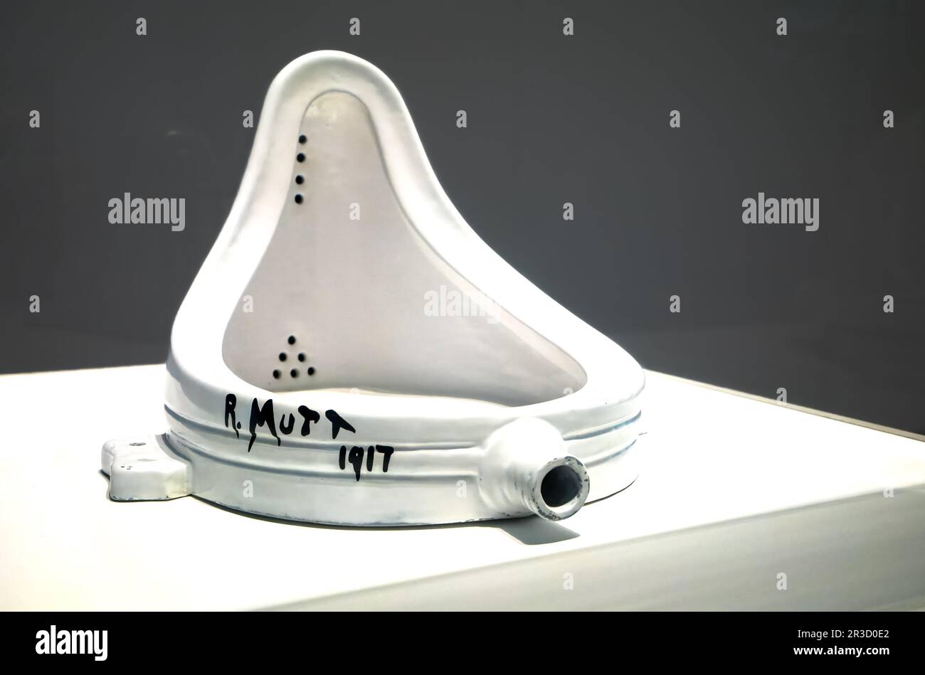 Fountain, Marcel Duchamp, Glazed Earthenware 1964 (after Porcelain original 1917). The original was lost and this is one of a handful of officially sa Stock Photo
