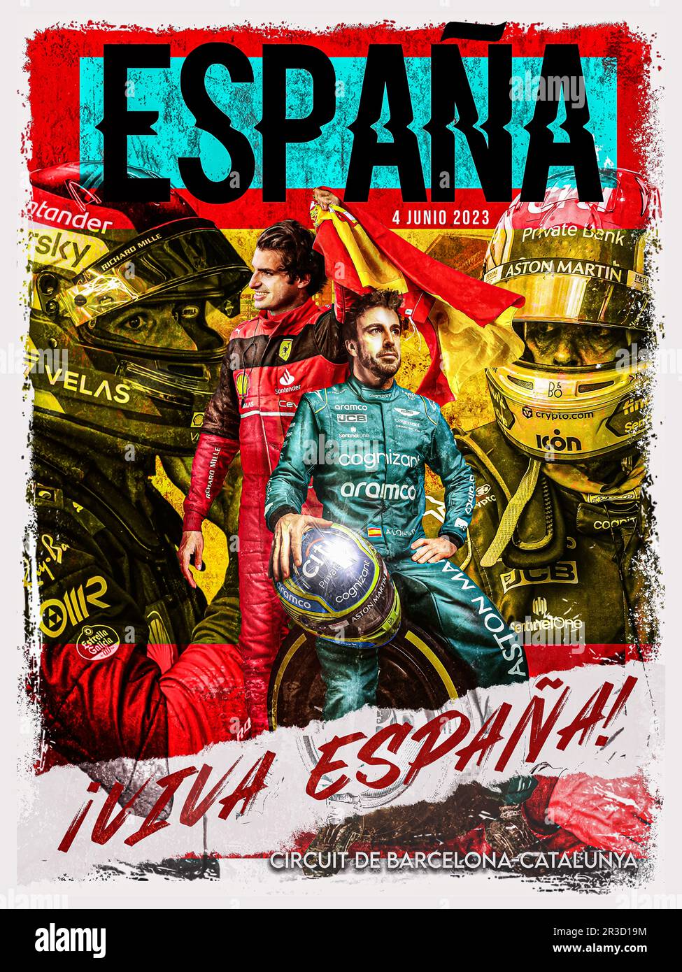 Spanish F1 Grand Prix 2023 Race Poster Stock Photo Alamy