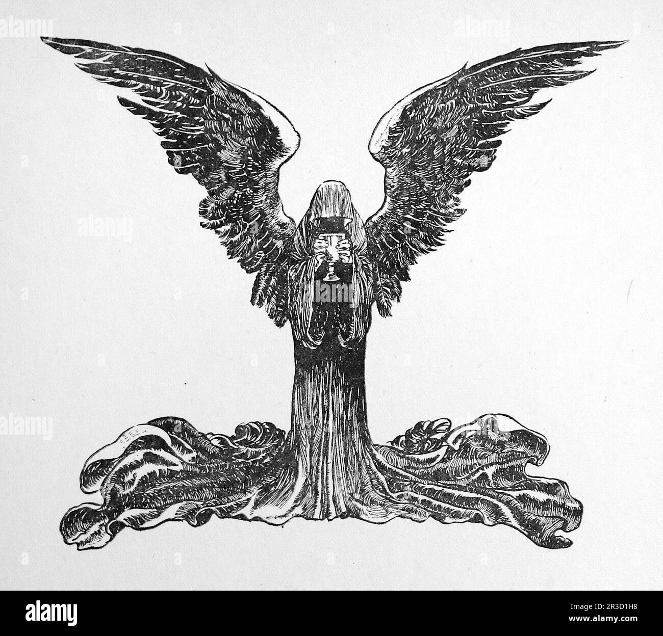 Bull with wings Black and White Stock Photos & Images - Alamy