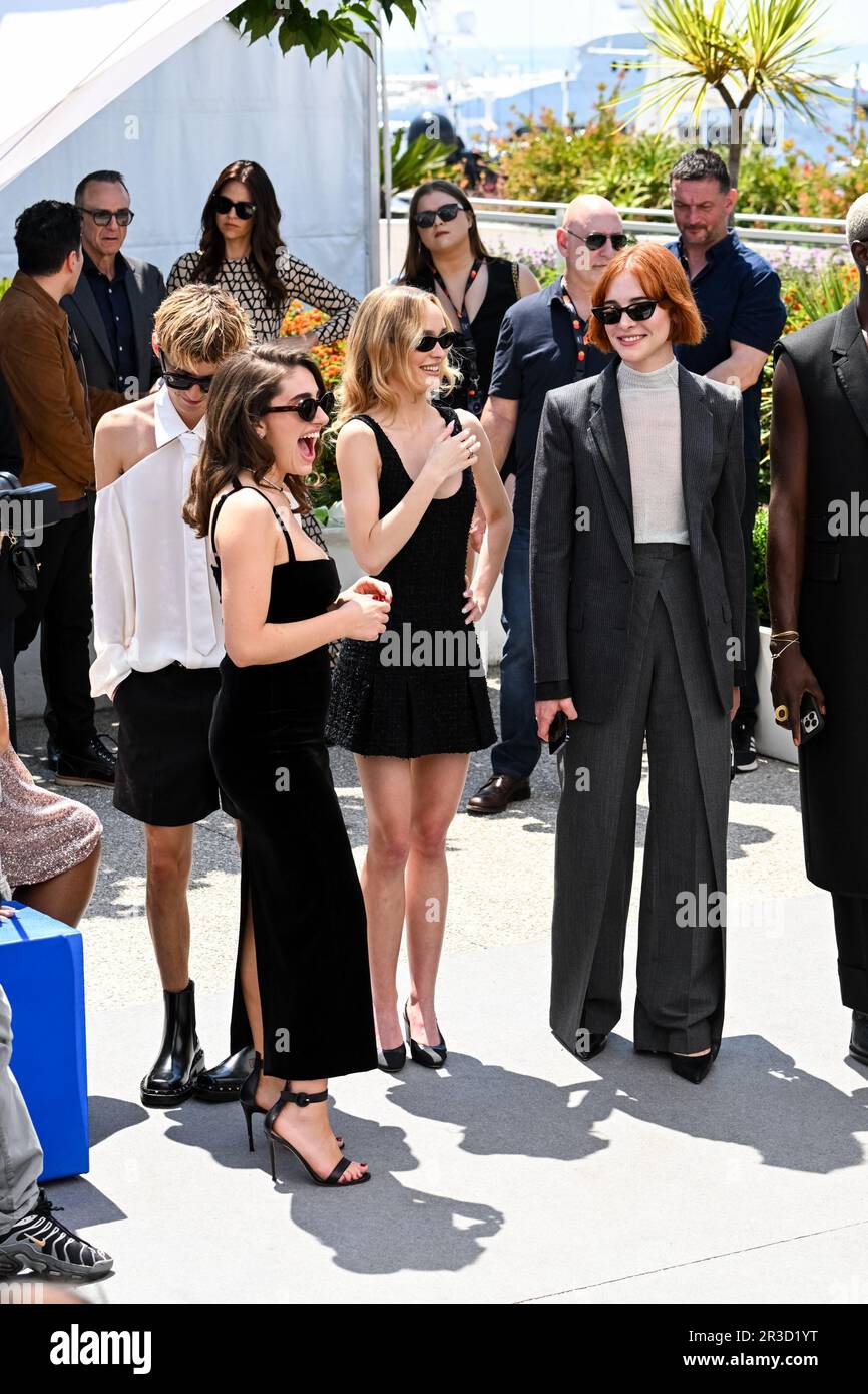 Abel Tesfaye, Lily-Rose Depp (dress by Chanel) Photocall of the TV