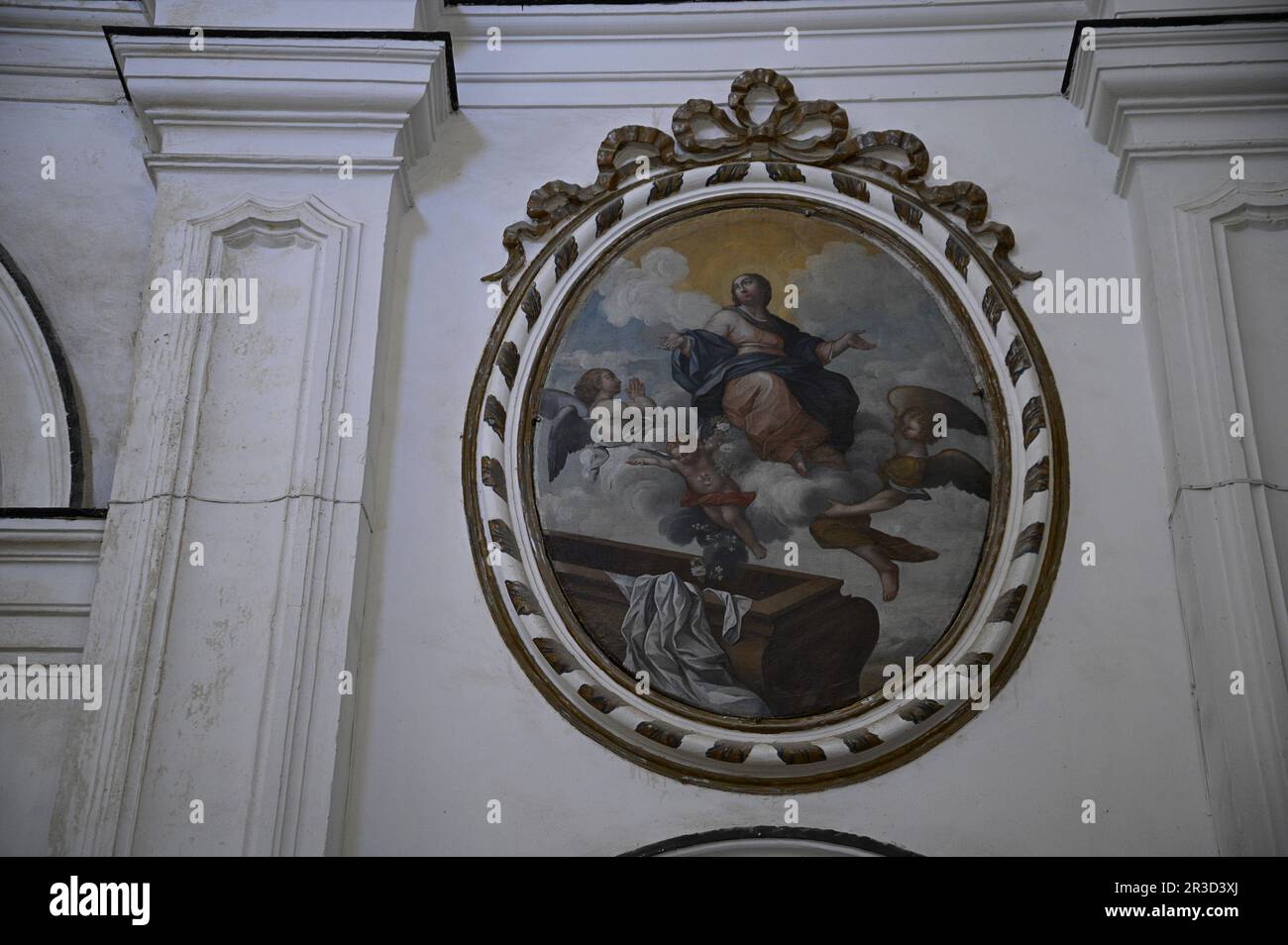 Historic paintings in the interior of the Baroque style Santa Chiara a ...