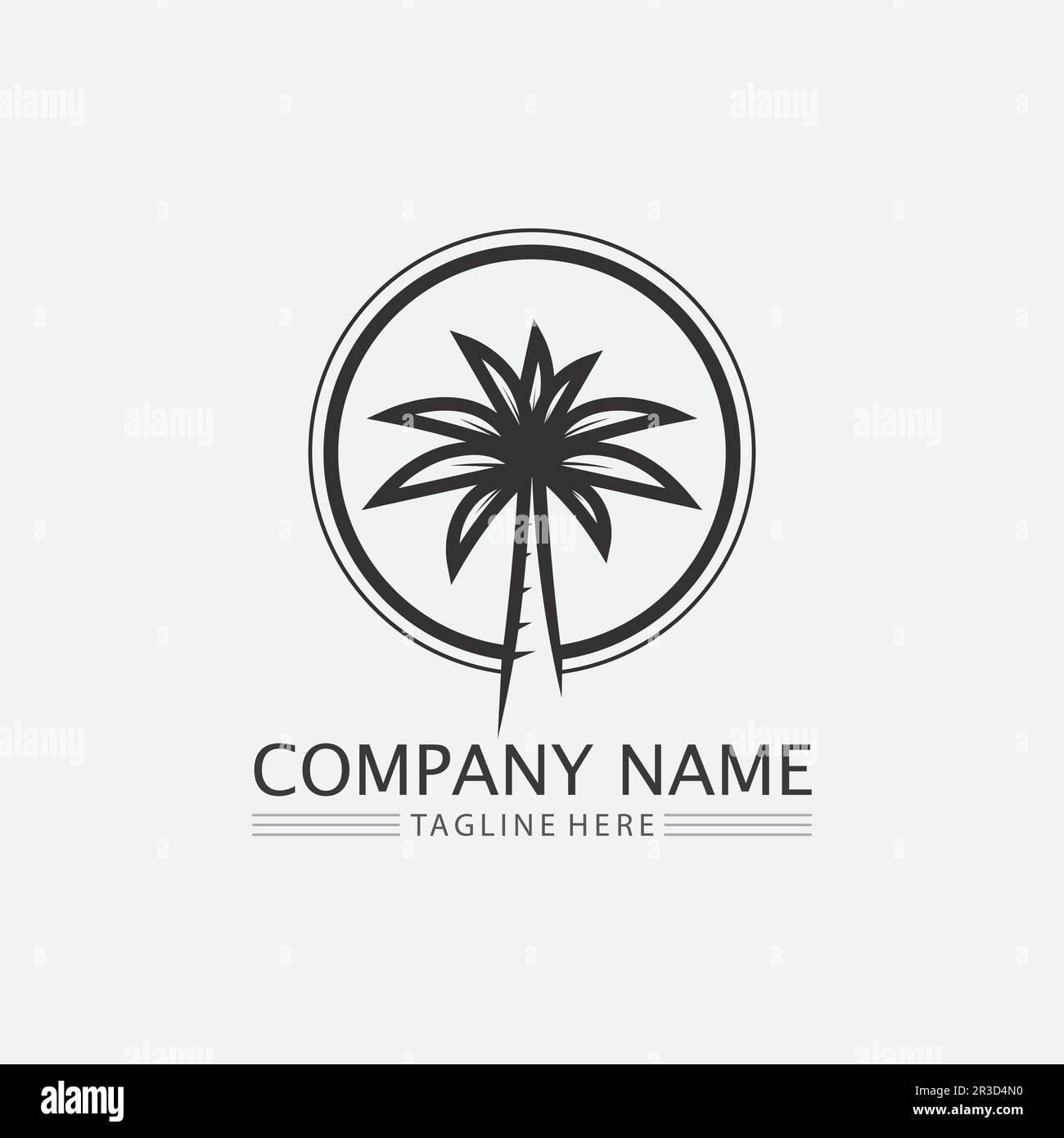 Palm tree summer logo template vector illustration Stock Vector