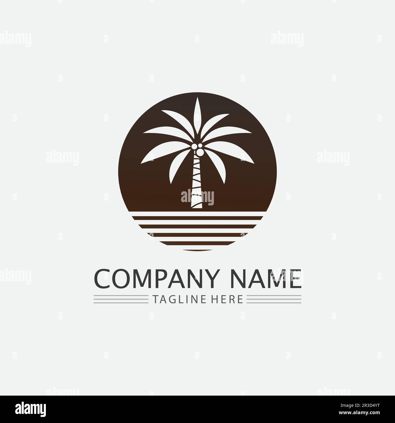Palm tree summer logo template vector illustration Stock Vector