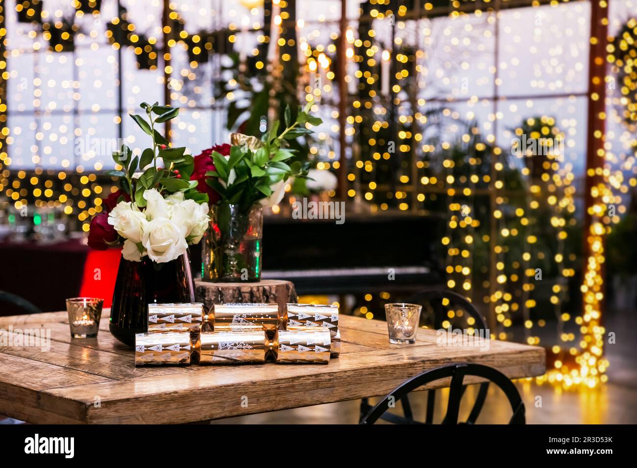 Decor at corporate Christmas Gala Event Party Stock Photo Alamy