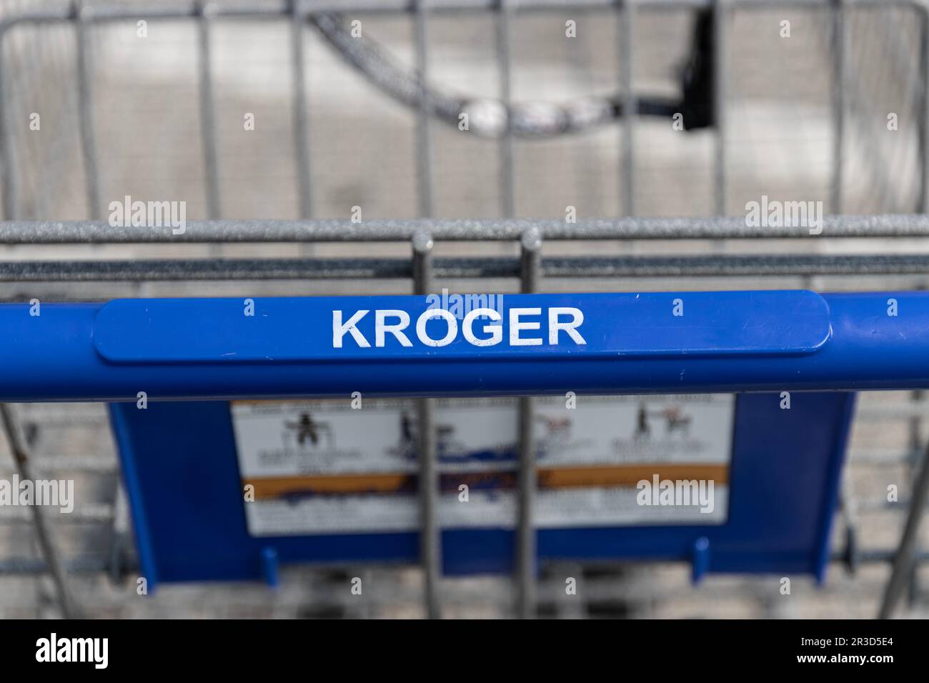 Indianapolis Circa May 2023 Kroger Supermarket carts. Kroger is one