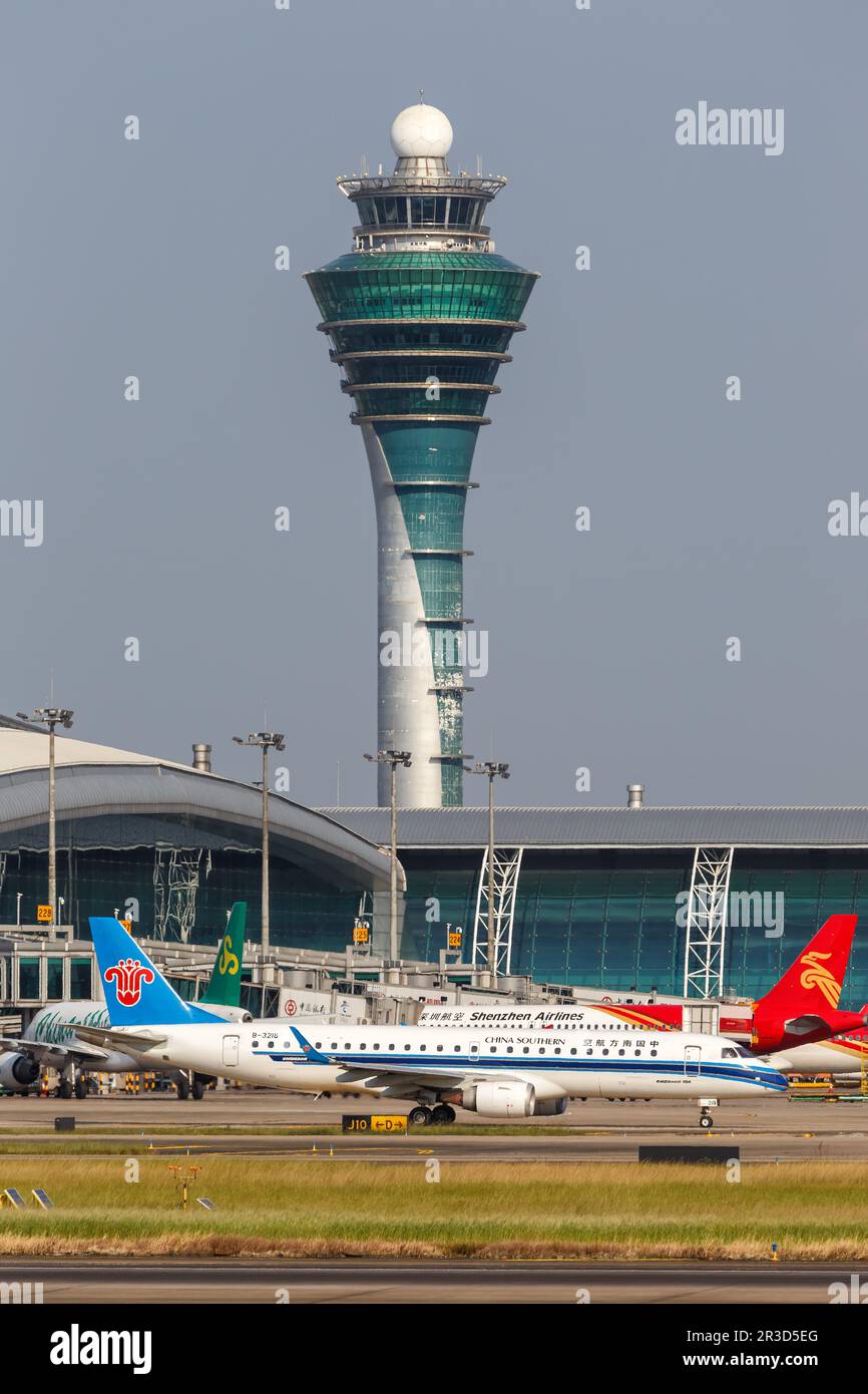 China Southern Airlines Embraer 190 Aircraft Guangzhou Airport in China Stock Photo