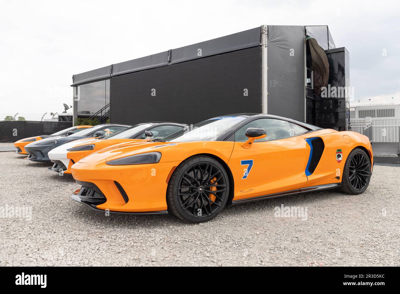 Indianapolis Circa May 2023 McLaren GT display with a twin