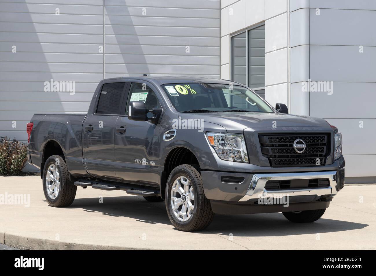 Fishers - Circa May 2023: Nissan Titan display at a dealership. Nissan ...