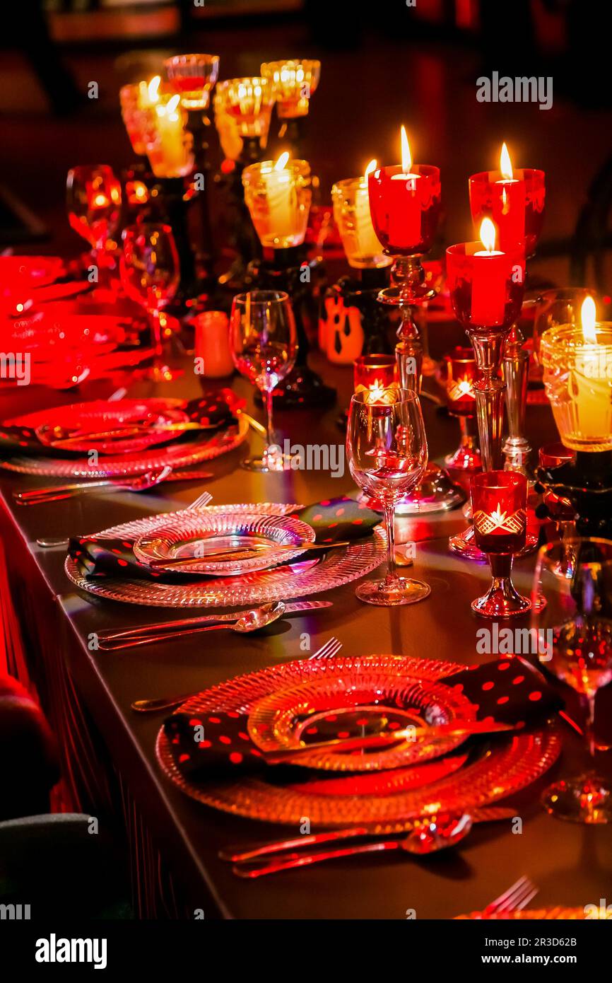 Decor at corporate Christmas Gala Event Party Stock Photo