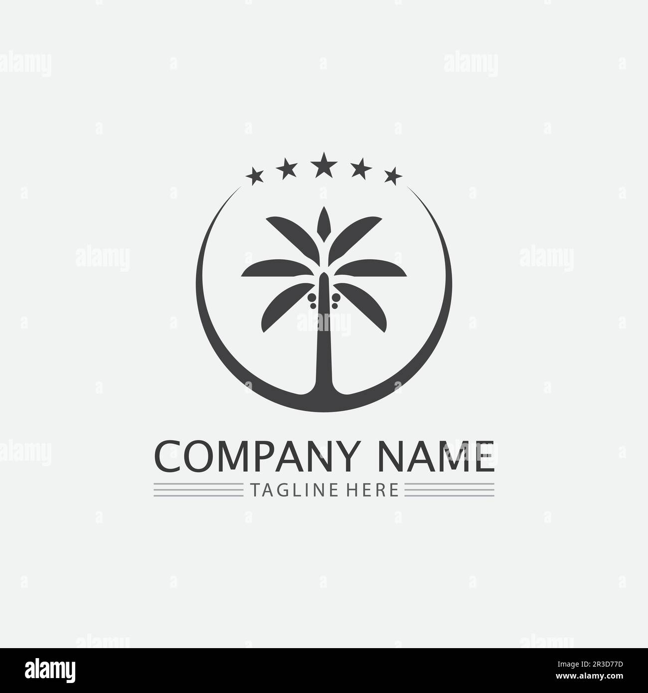 Palm tree summer logo template vector illustration Stock Vector