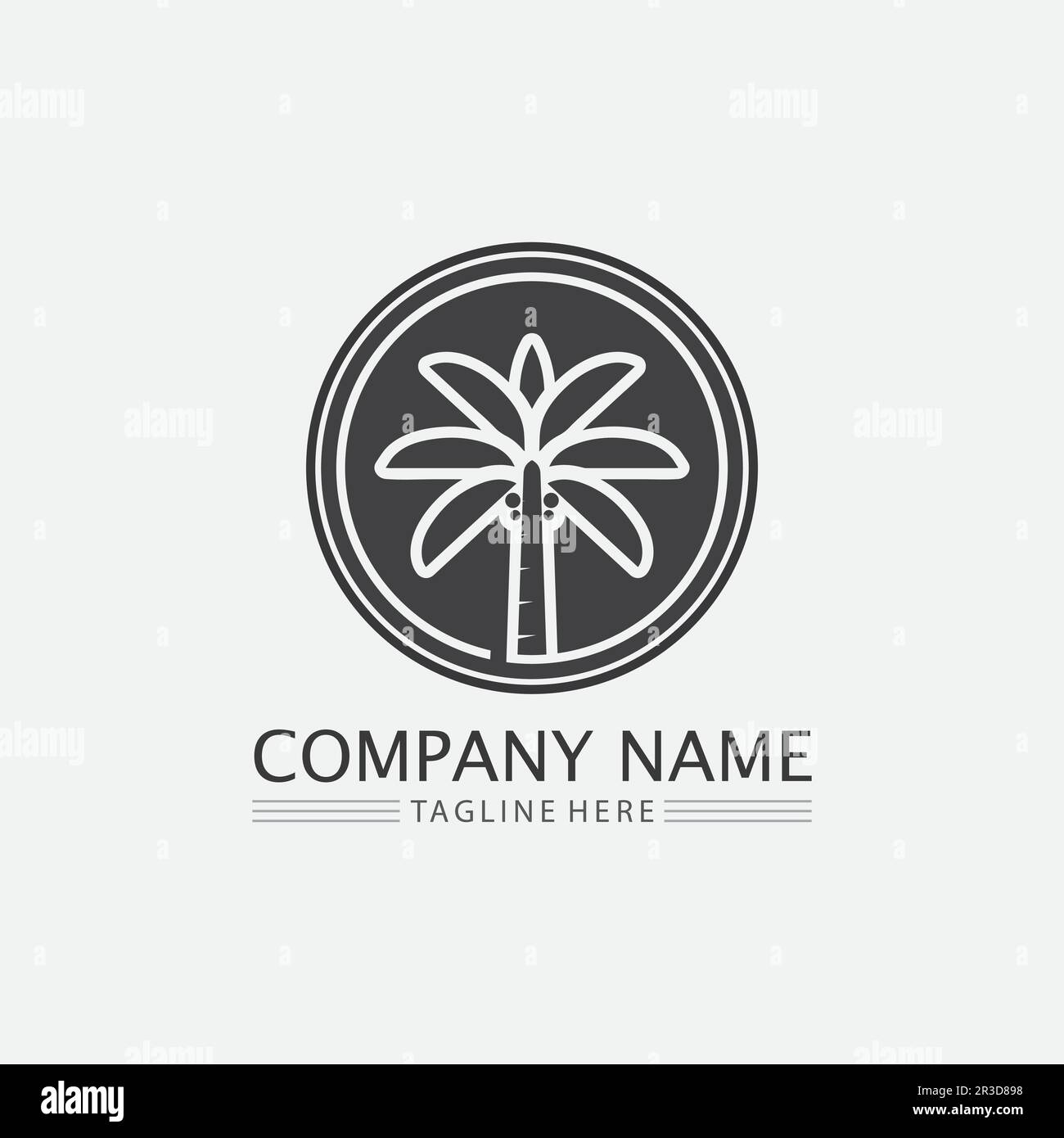 Palm tree summer logo template vector illustration Stock Vector