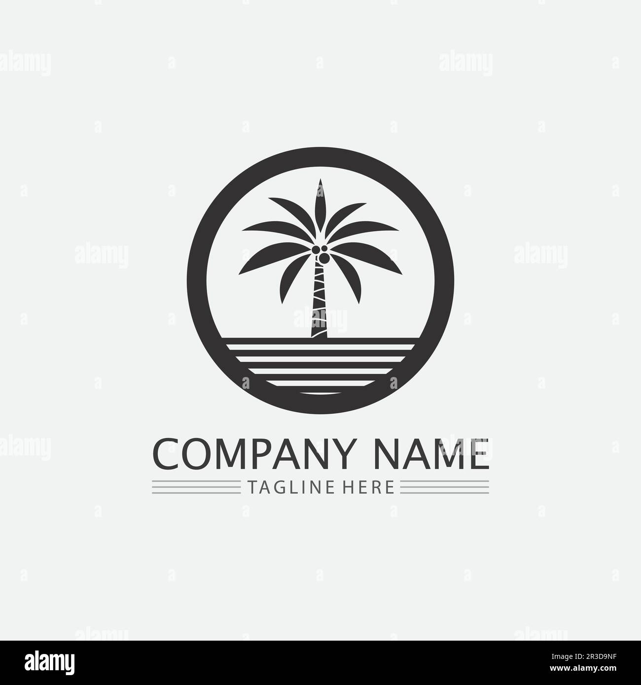 Palm tree summer logo template vector illustration Stock Vector