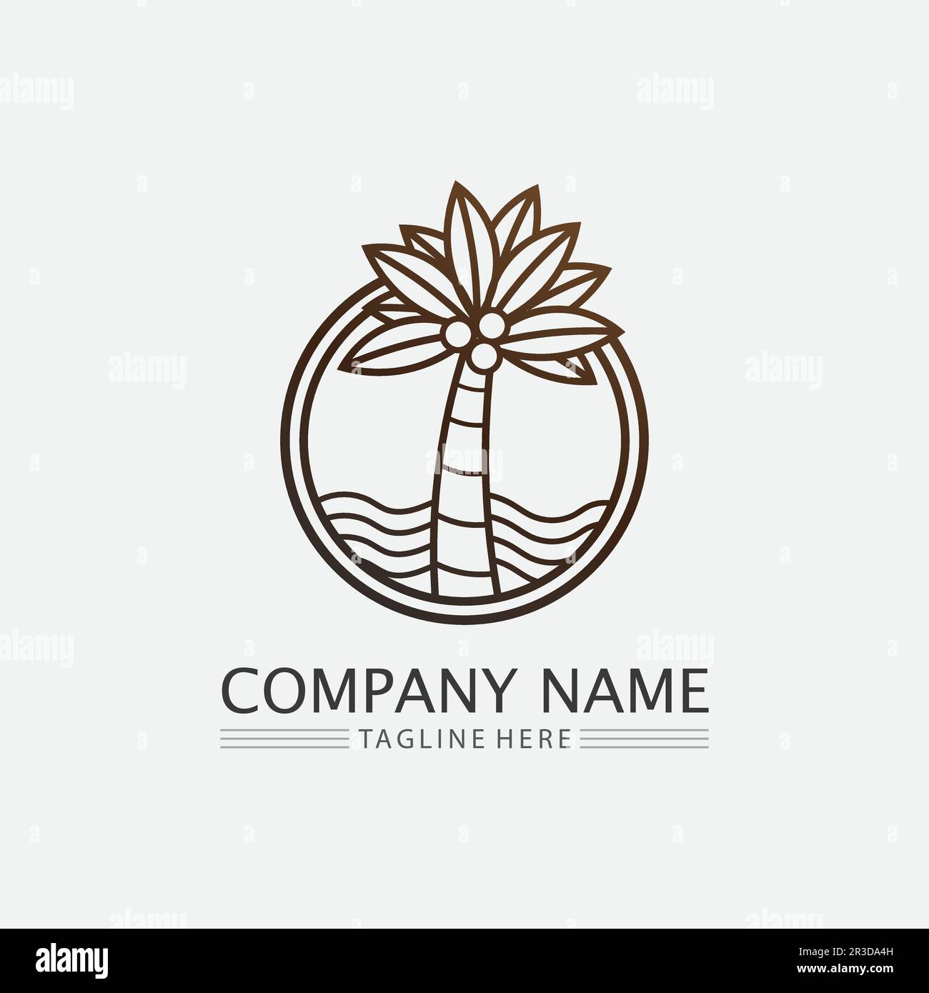 Palm tree summer and tropical design logo template vector illustration Stock Vector