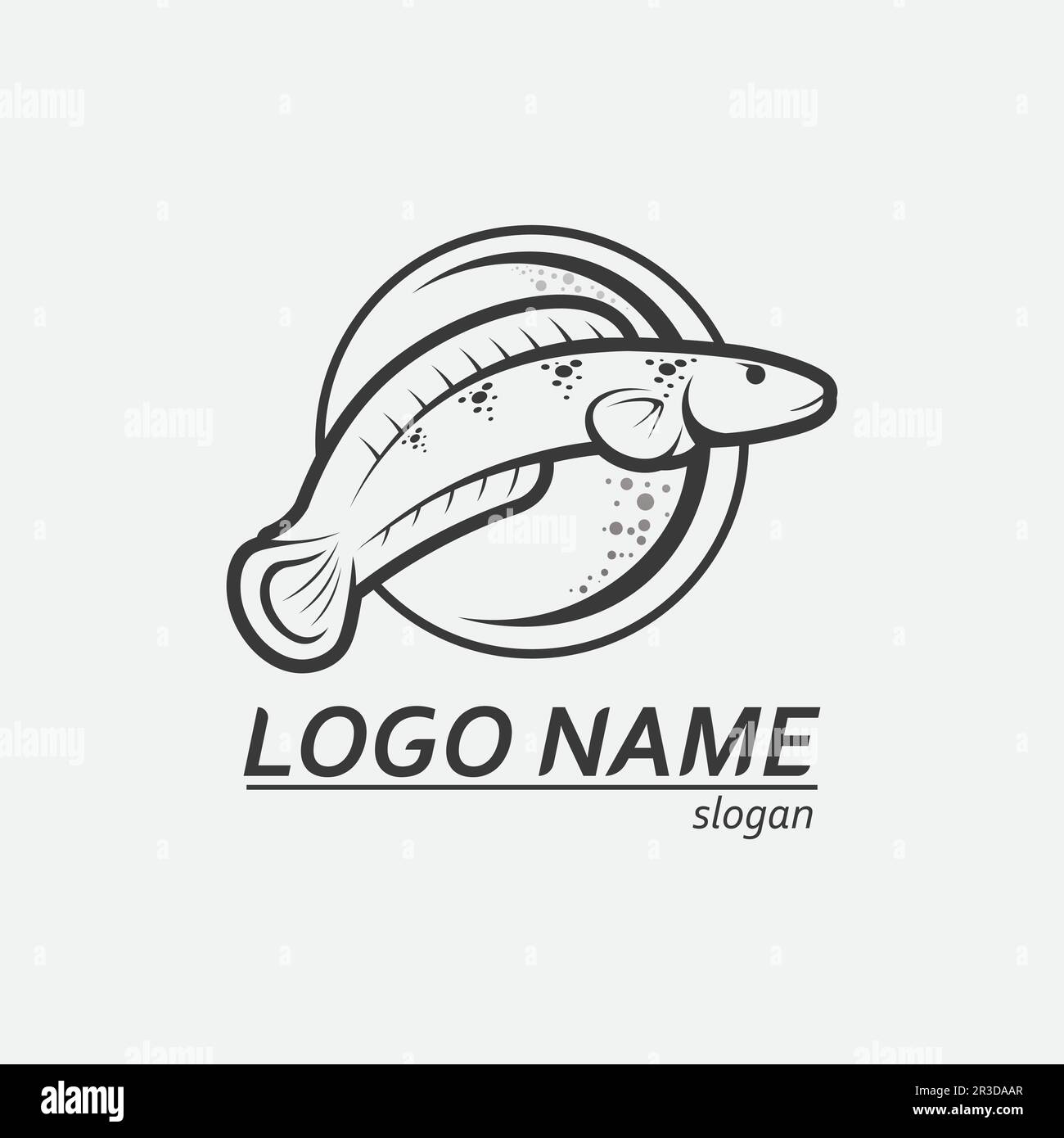 Channa Snakehead fish, Predator Fish, animal underwater design, logo, and illustration Stock Vector