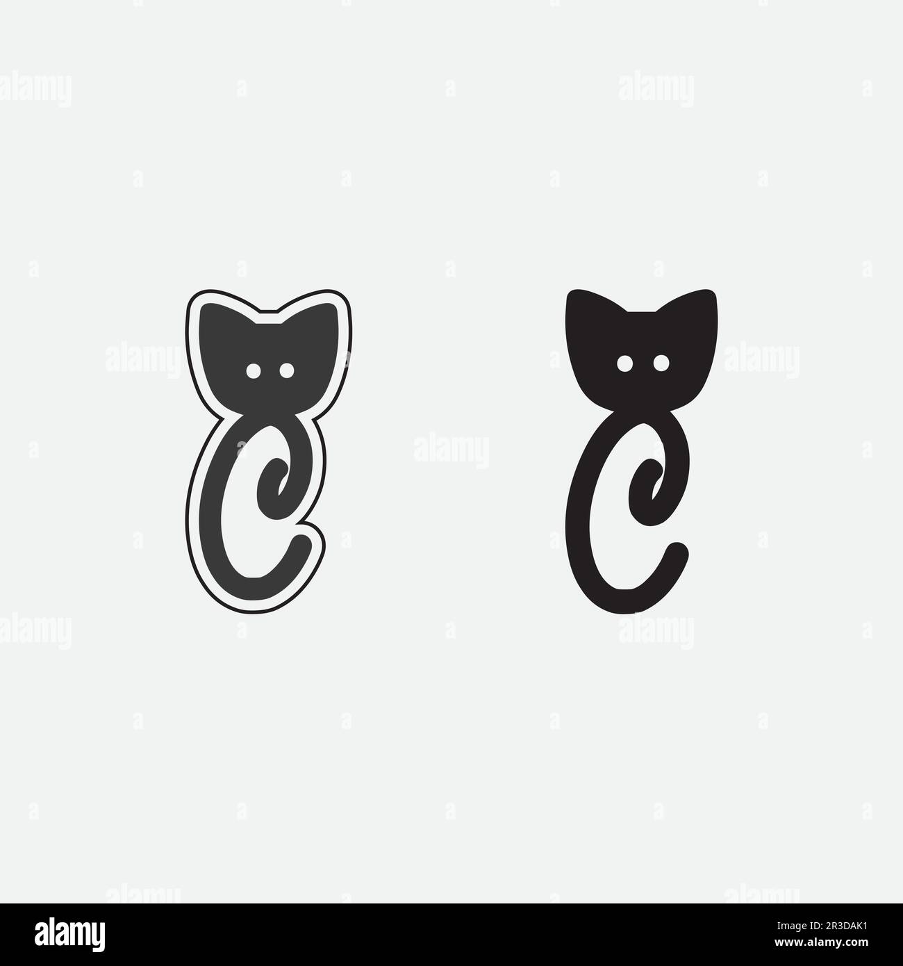 cat logo and vector animal icon footprint kitten calico logo dog symbol ...