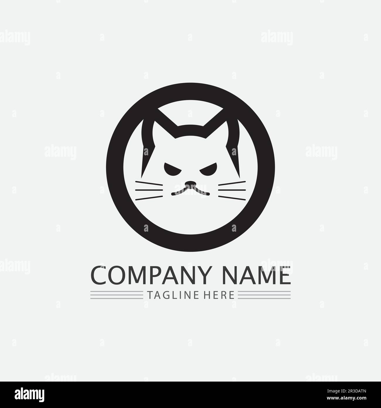 cat logo and vector animal icon footprint kitten calico logo dog symbol ...