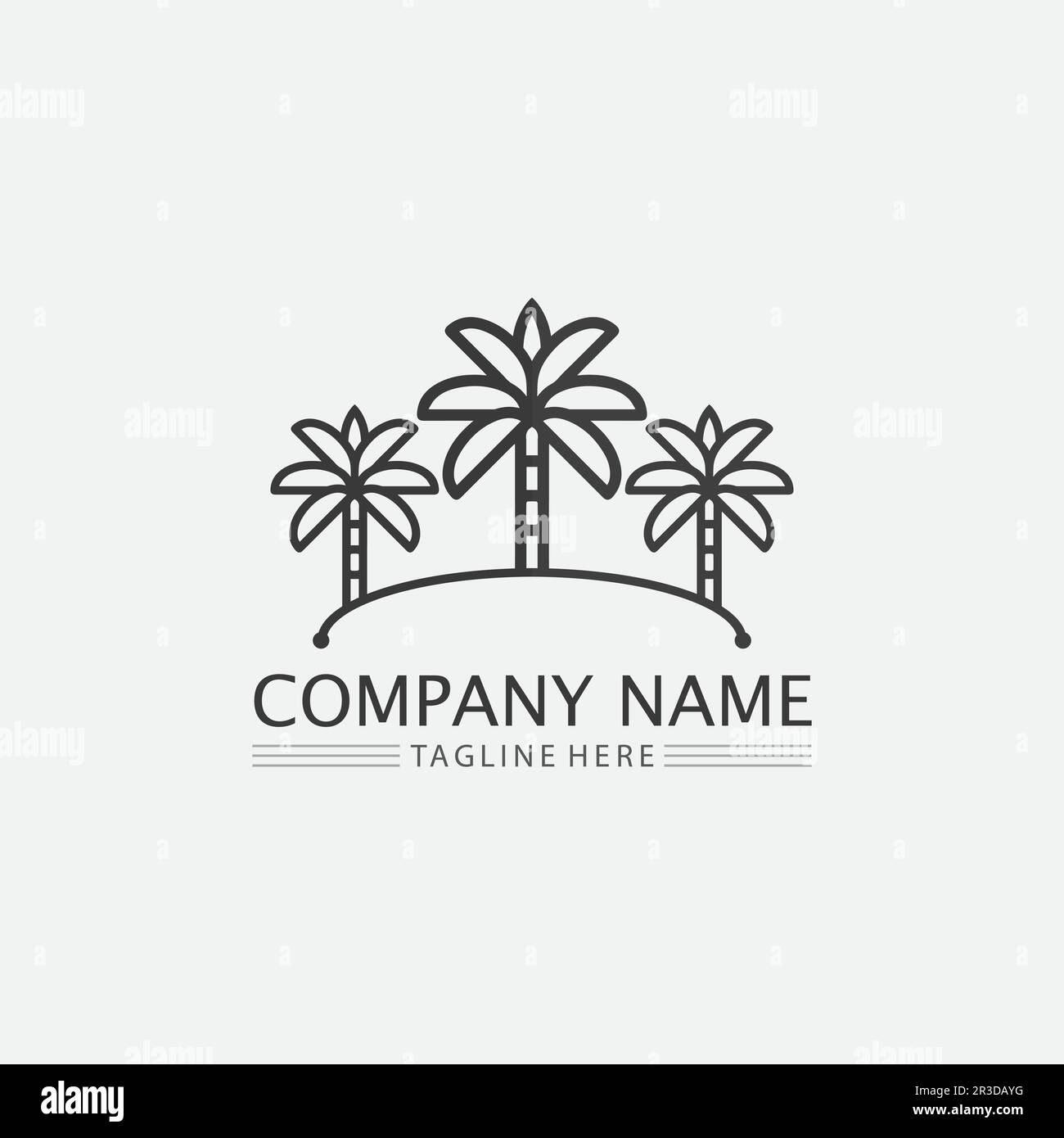 Palm tree summer logo template vector illustration Stock Vector