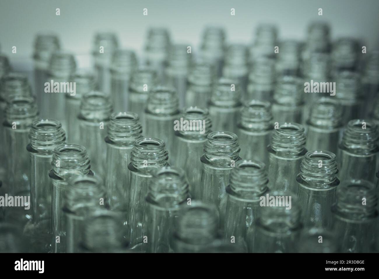 Empty glass bottles.UK glass packaging industry reaches crisis point packaging recovery note