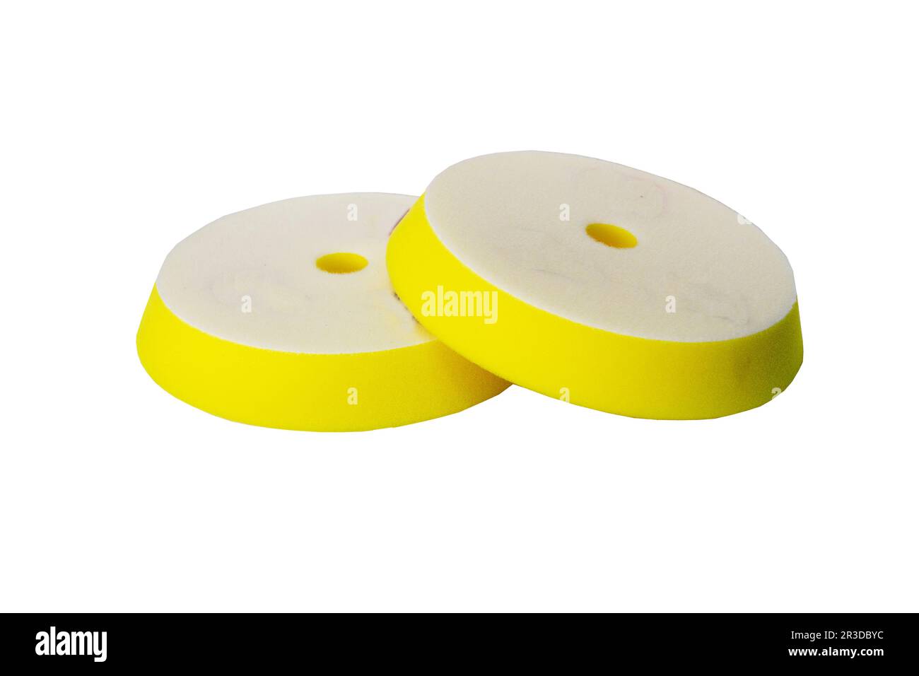 Special multicolored sponges for polishing the car after painting on a